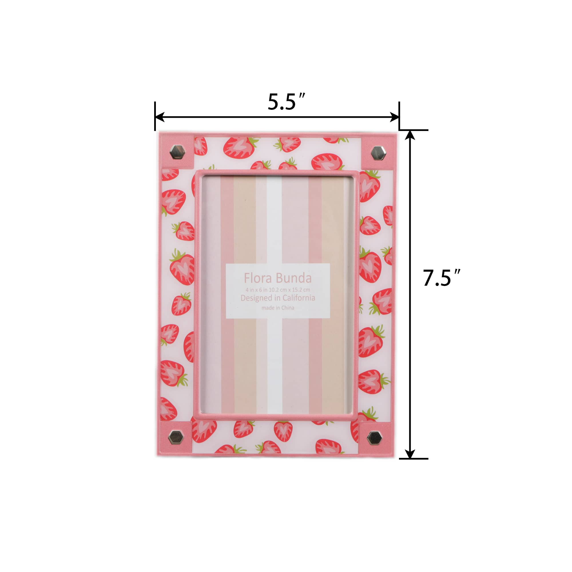 Flora Bunda 4" x 6" Strawberry Aluminum Picture Frame