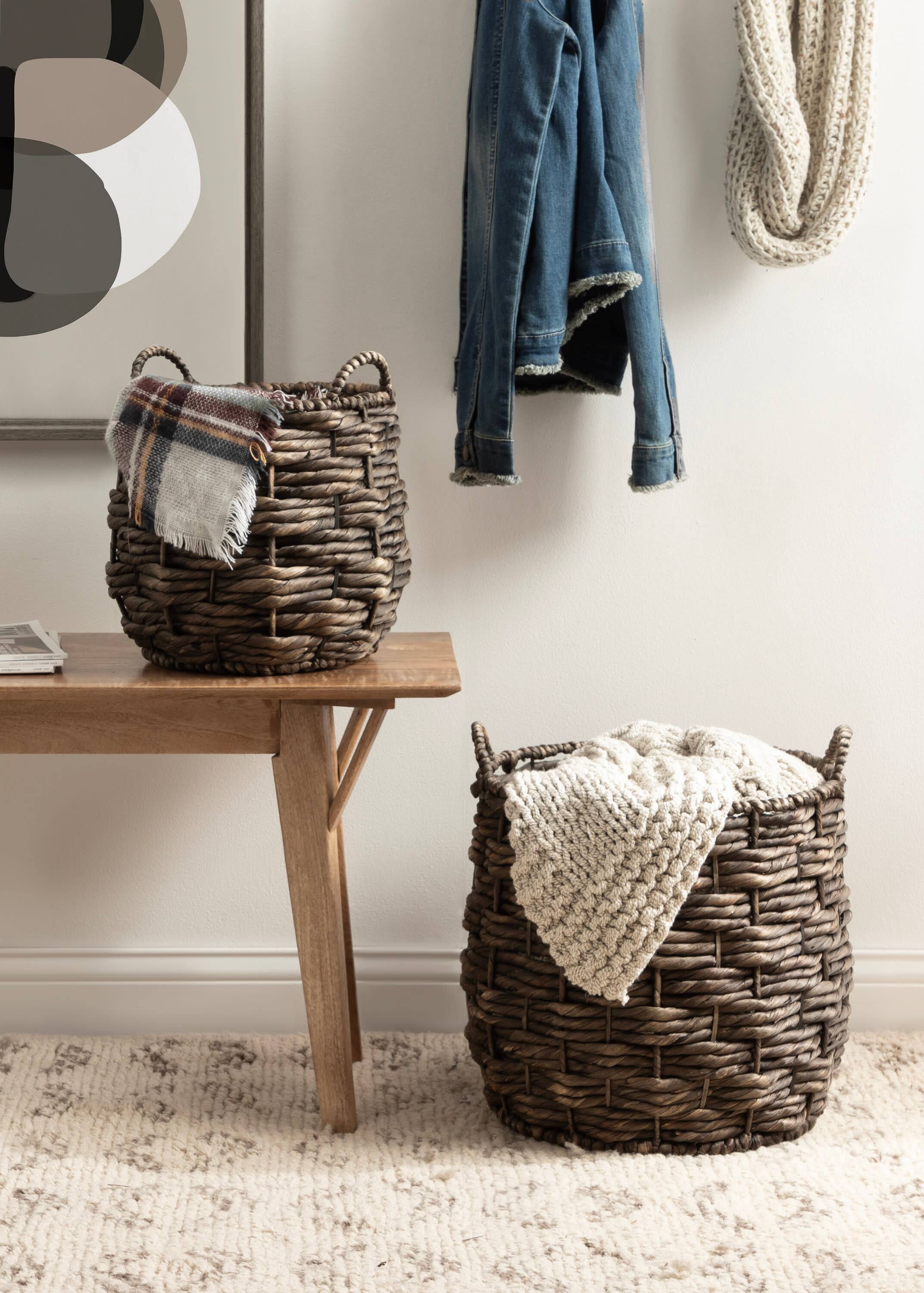 Kate and Laurel Livia Round Woven Basket Set