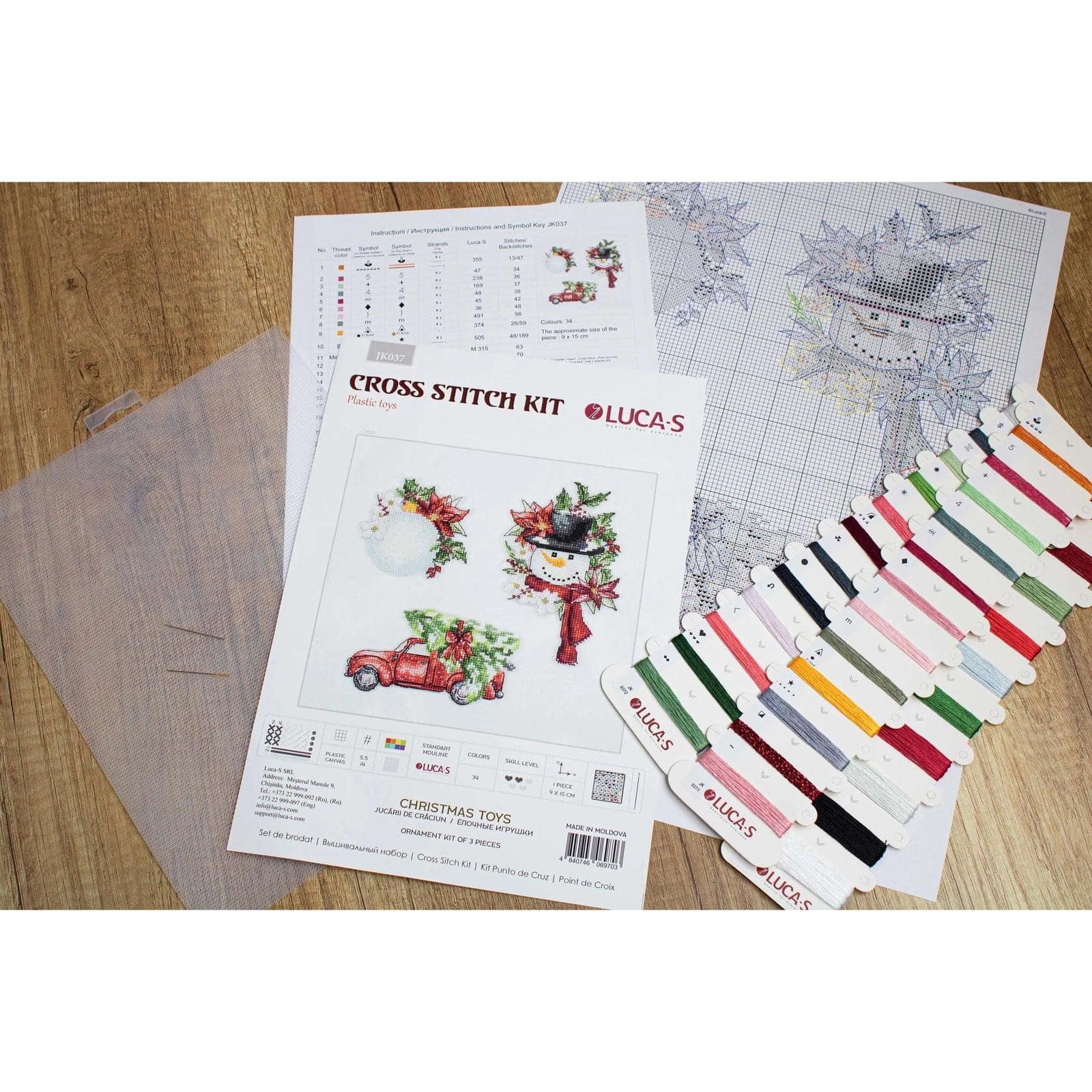 Luca-S Christmas Toys Plastic Canvas Counted Cross Stitch Kit