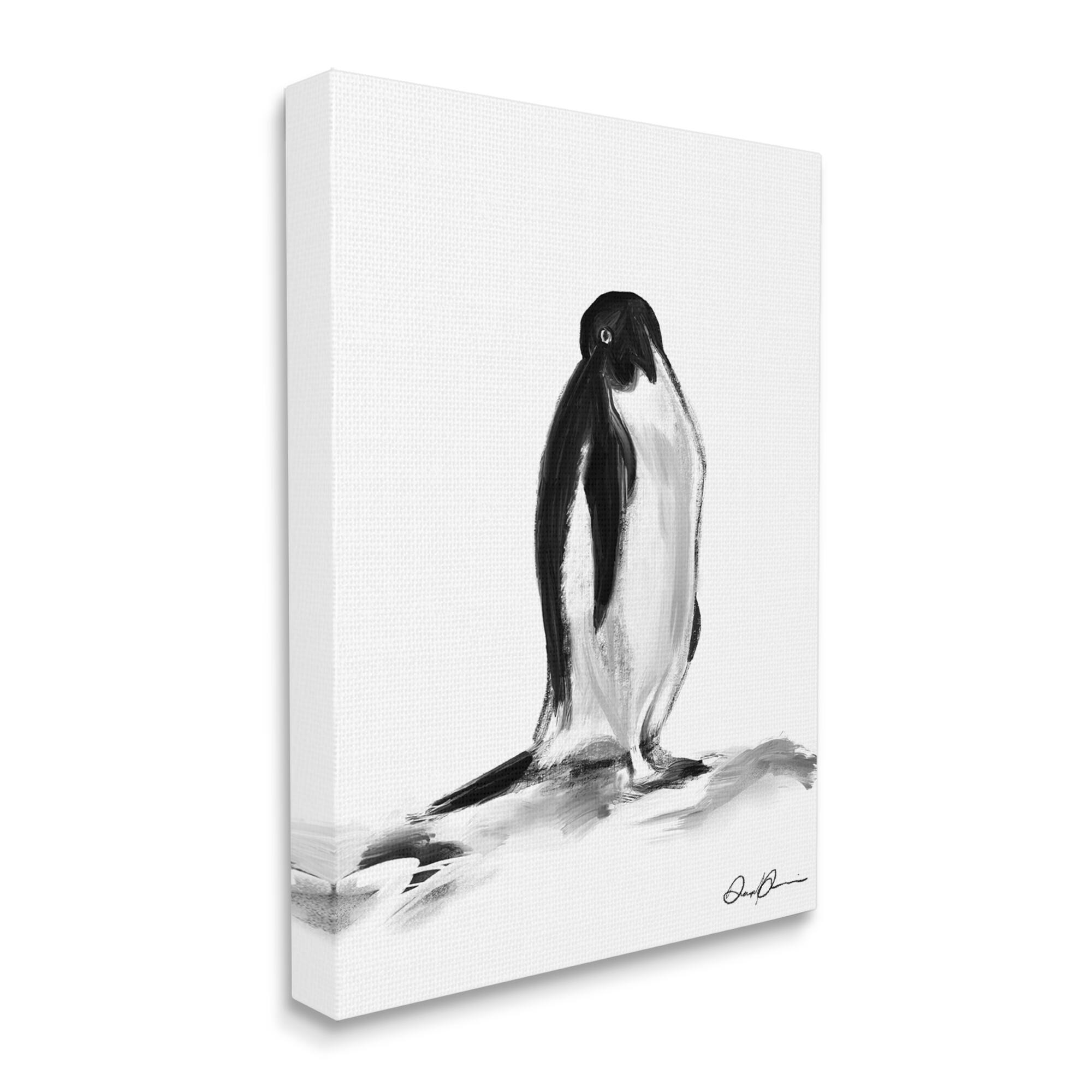 Stupell Industries Bashful Penguin Canvas Wall Art