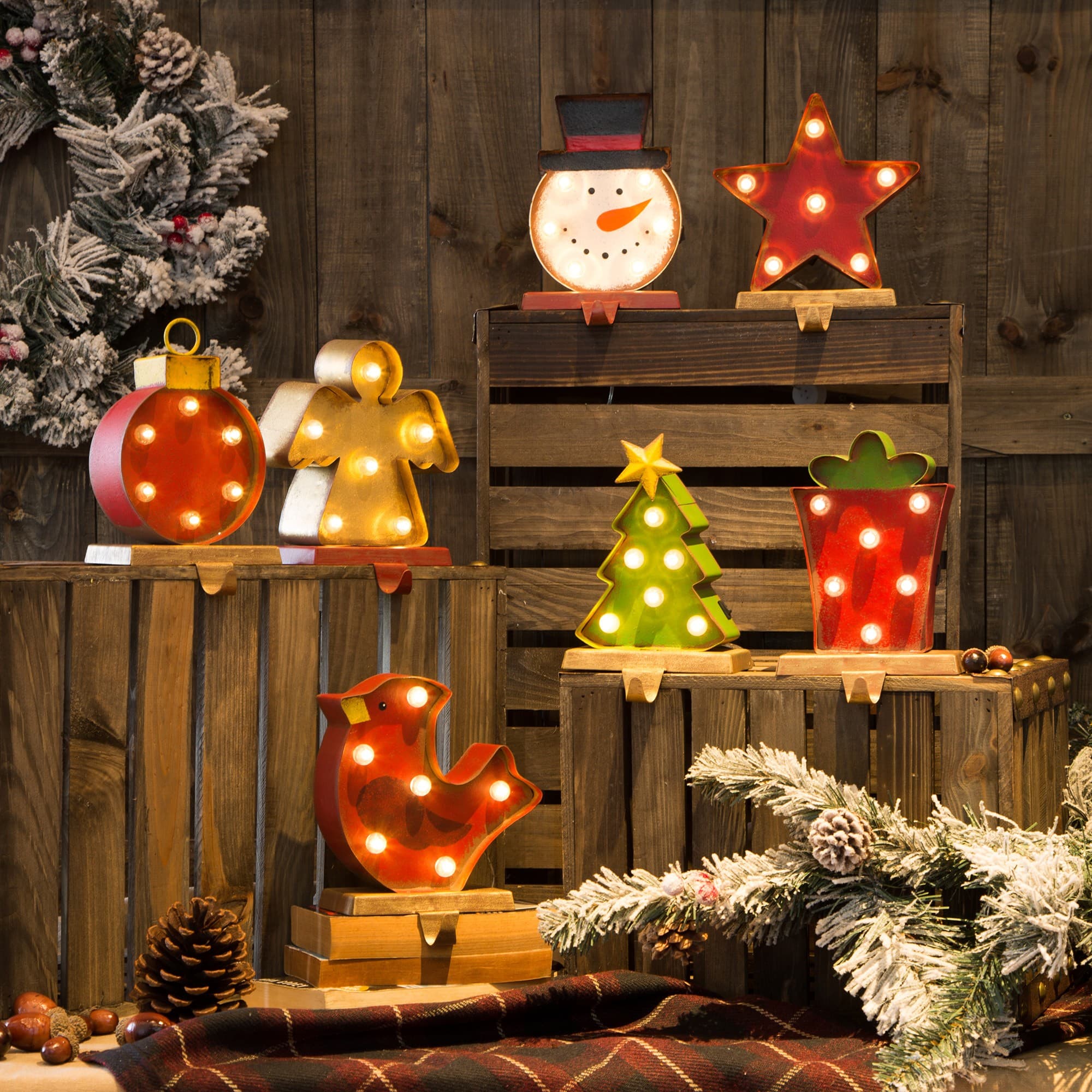 Glitzhome® 7.5" Marquee LED Tree Stocking Holder