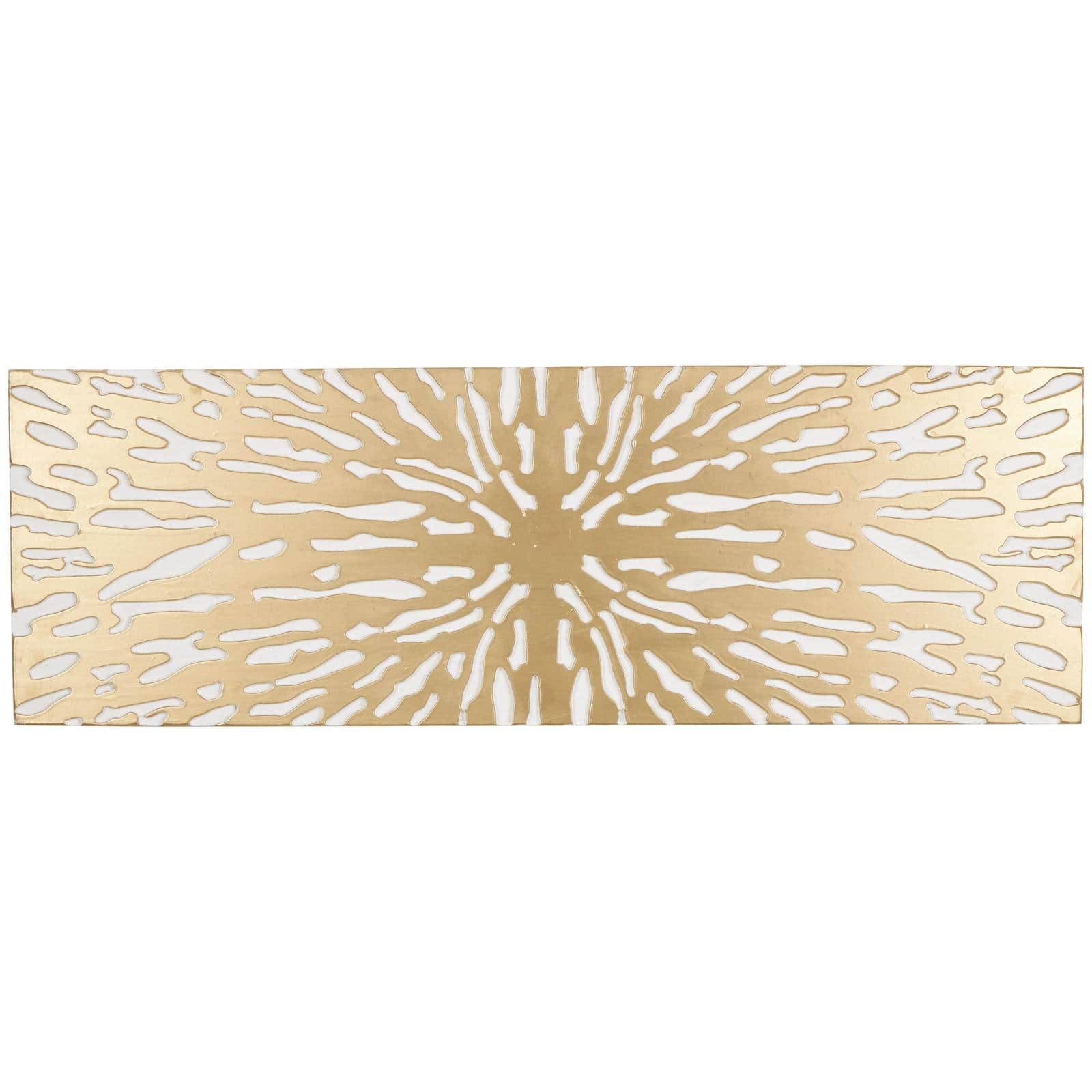 Gold & White Abstract Starburst Carved MDF Wall Décor