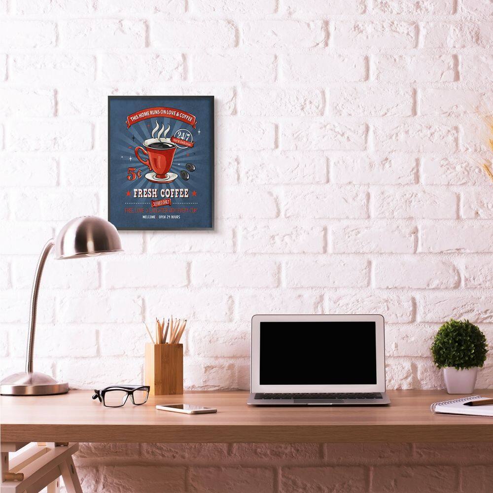 Stupell Industries Fresh Coffee Wall Art in Black Frame