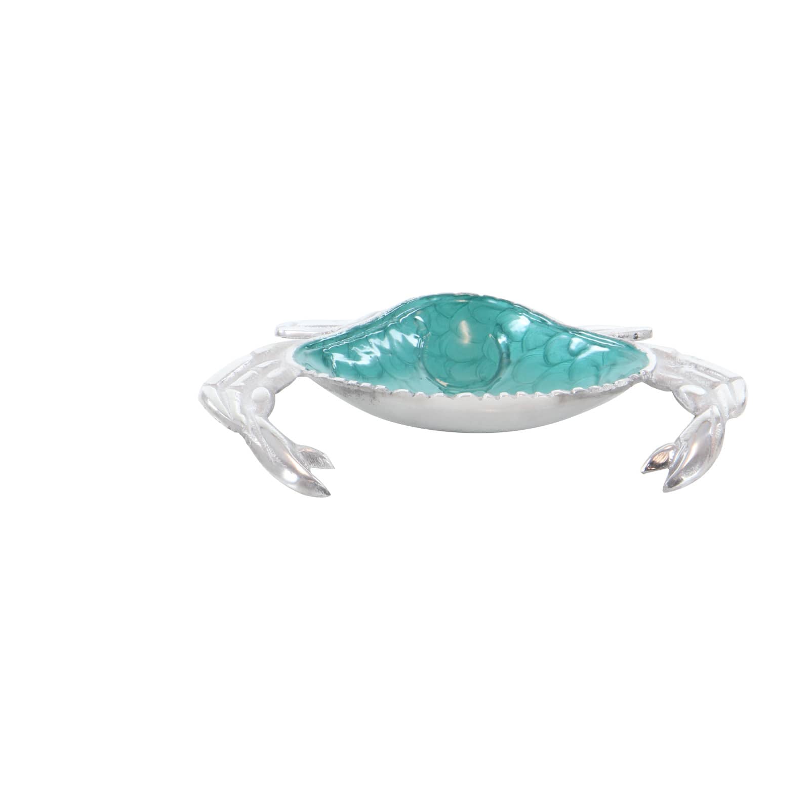 Set of 3 Silver Aluminum Coastal Serving Bowl, 11" x 1"