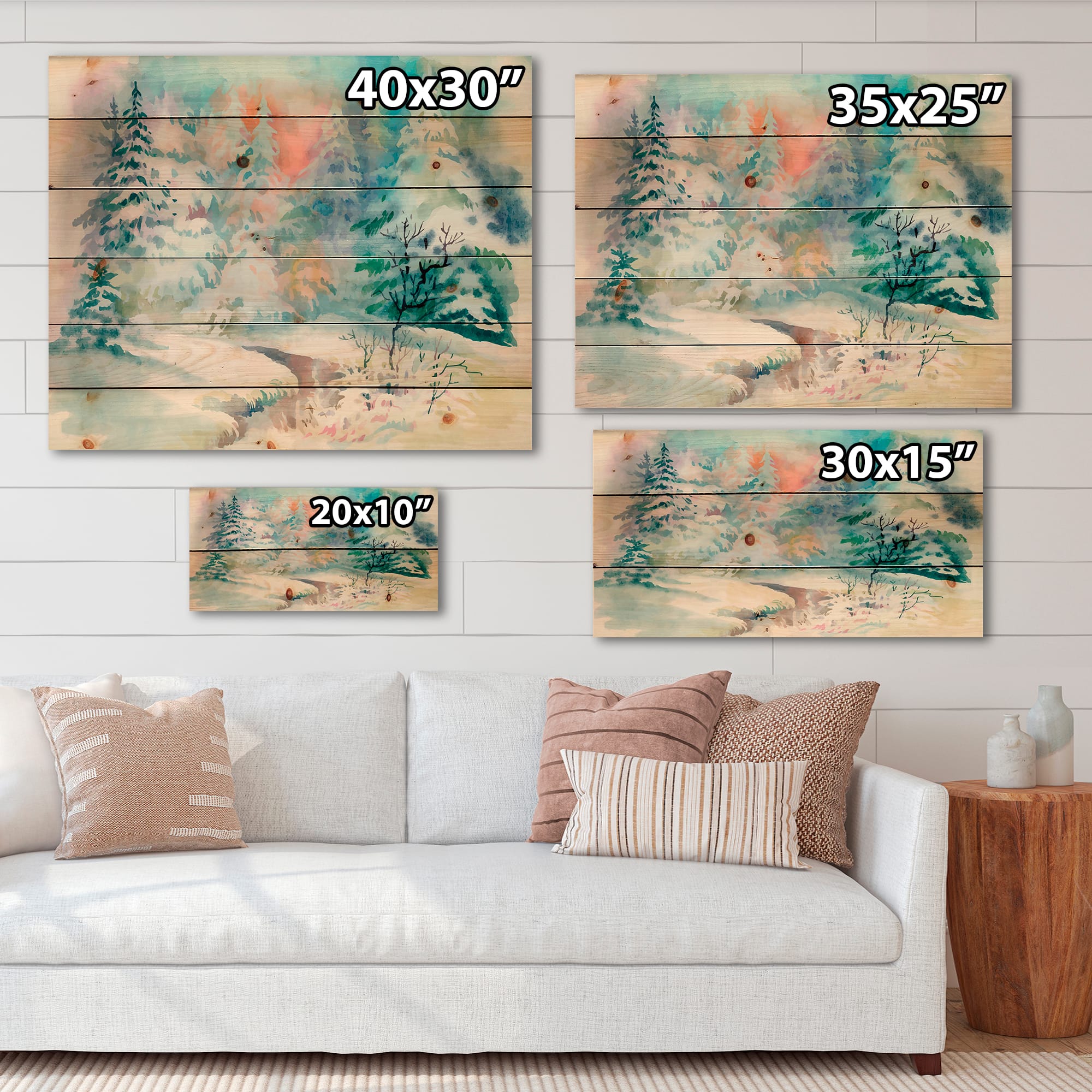 Designart - Winter Landscape With Snowy River I