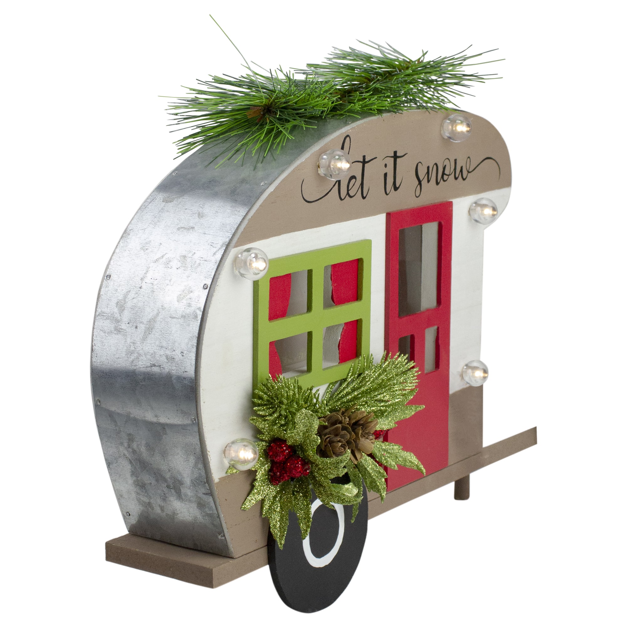 12" Let It Snow RV Christmas Tabletop Decoration