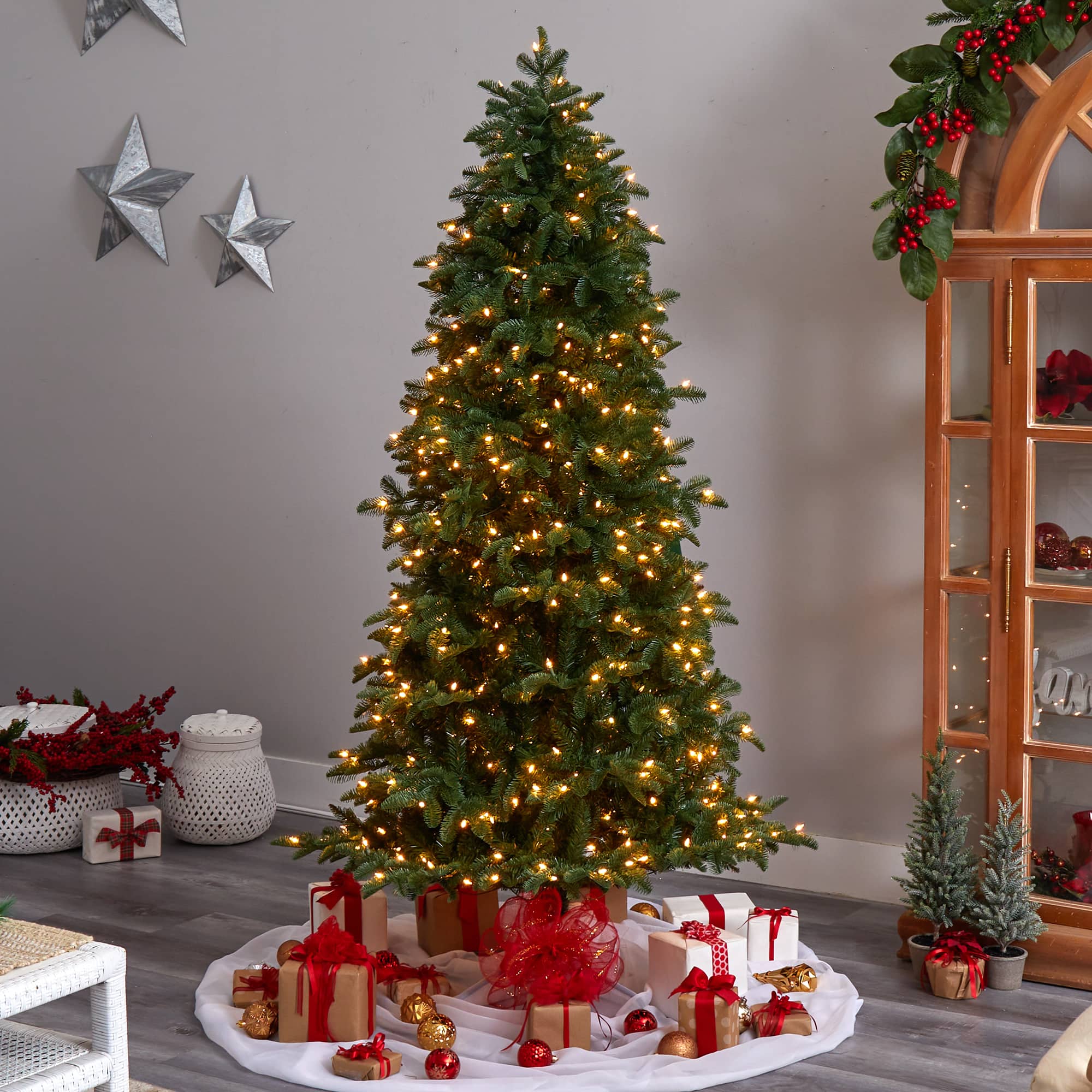 7ft. Pre-Lit South Carolina Fir Artificial Christmas Tree, Clear Lights