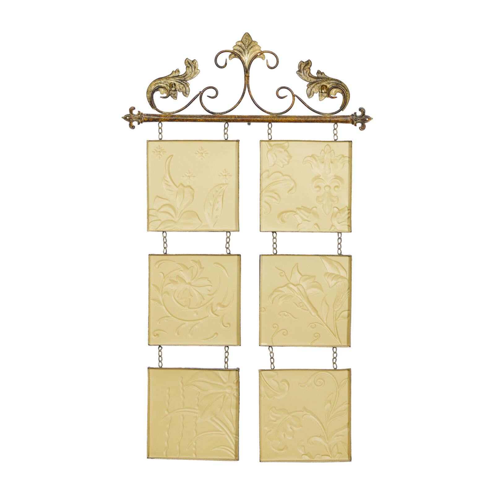 Brown Wrought Iron Traditional Floral Wall Decor