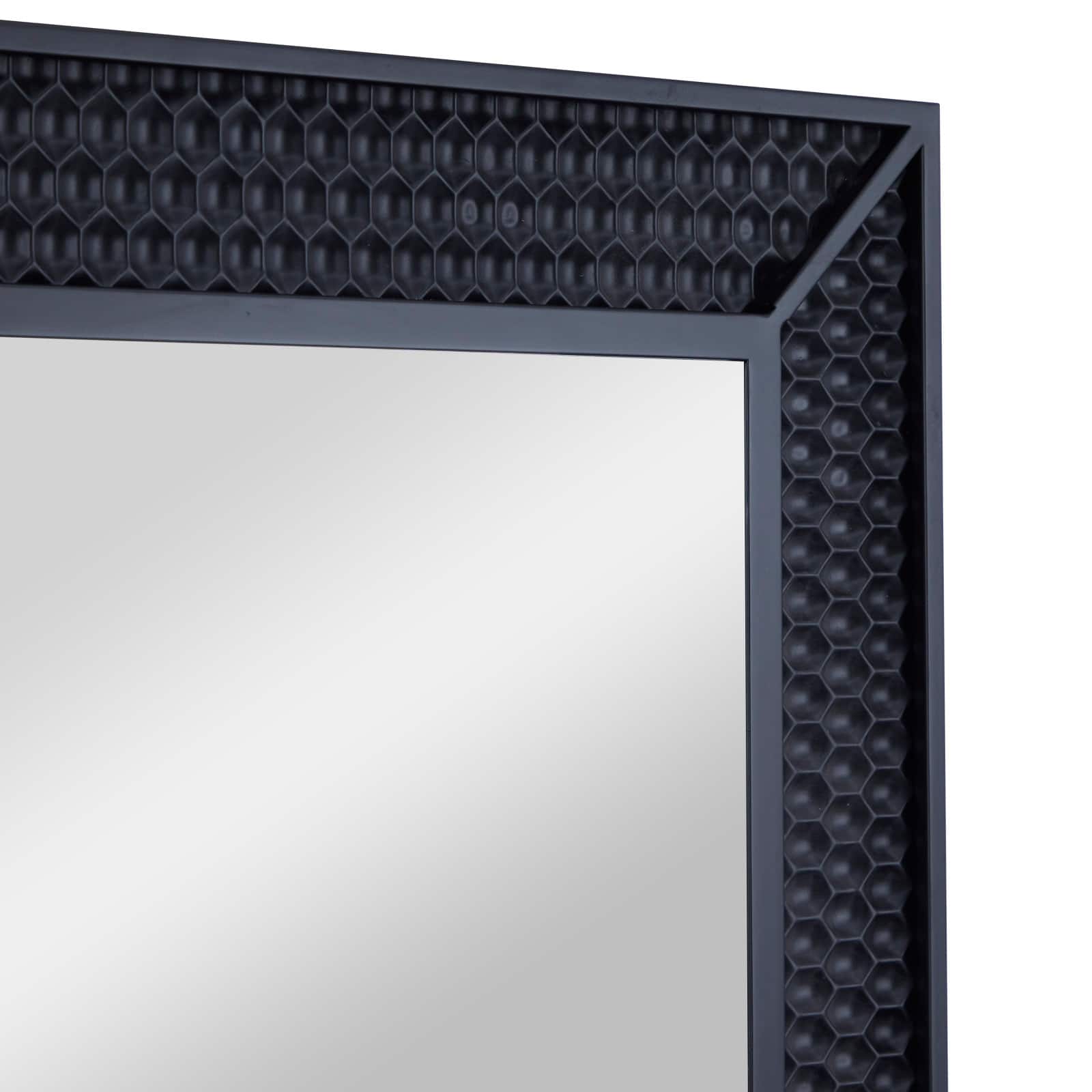 Set of 2" Black Wood Contemporary Console Table with Mirror, 31" x 31" x 16"