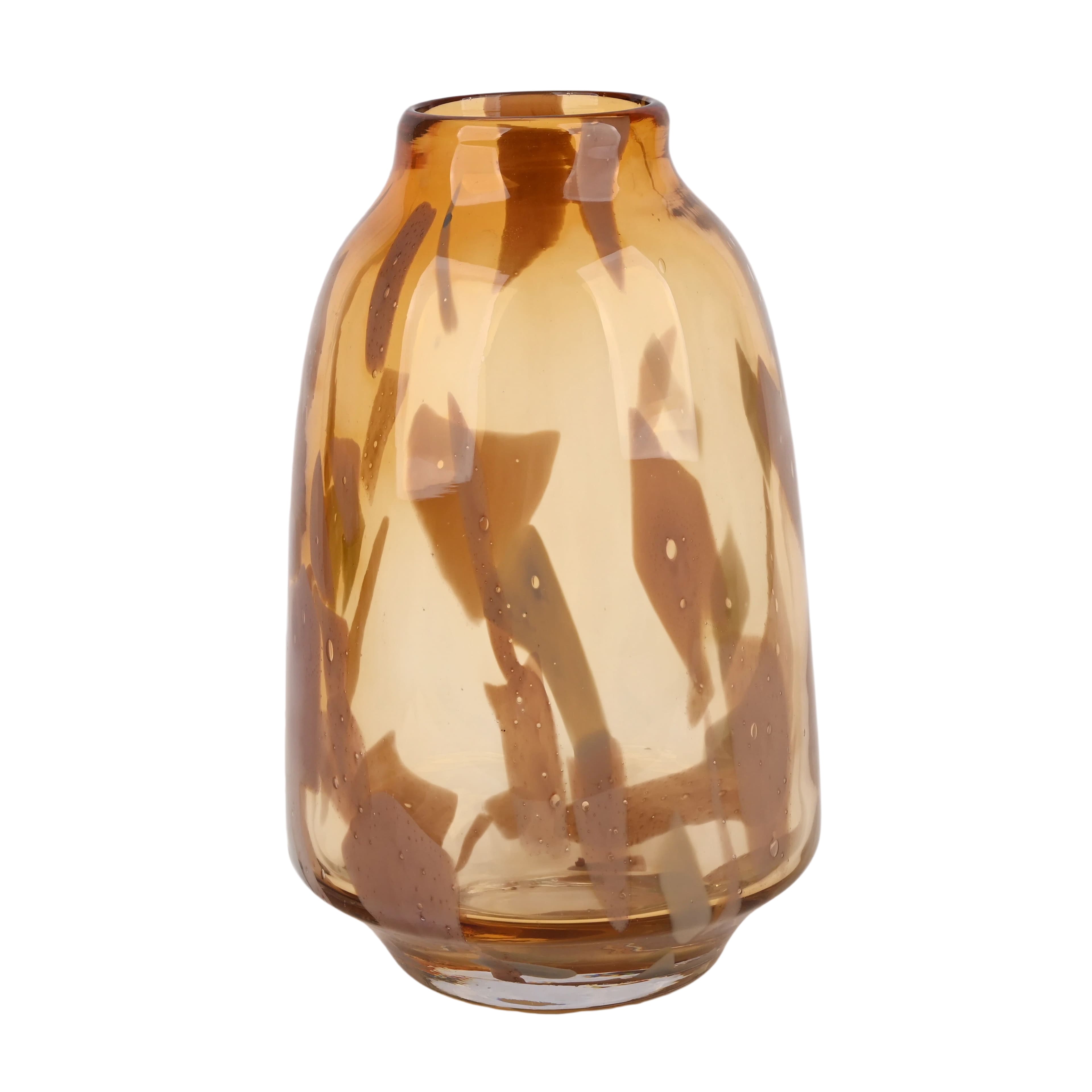 9.25" Amber & Brown Glass Vase by Ashland®