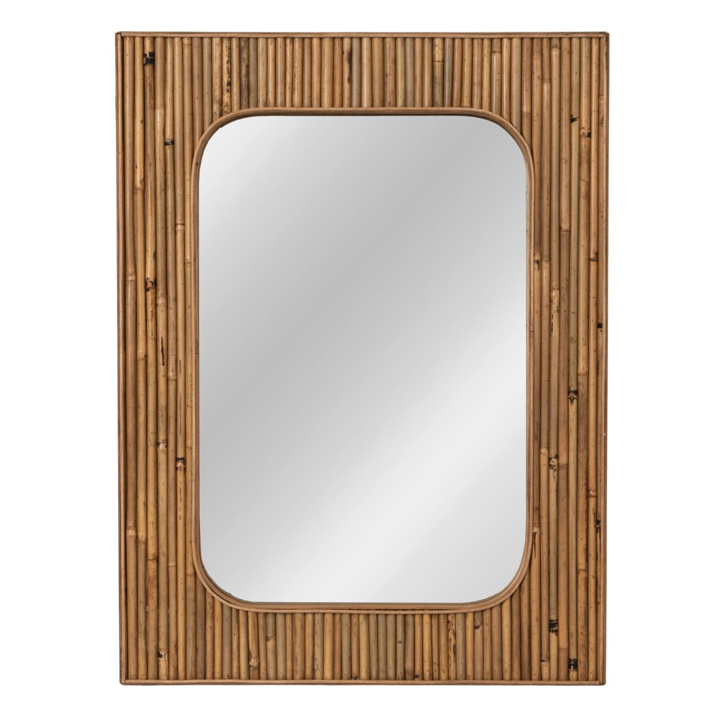 Hello Honey® 31" Natural Rattan Framed Wall Mirror