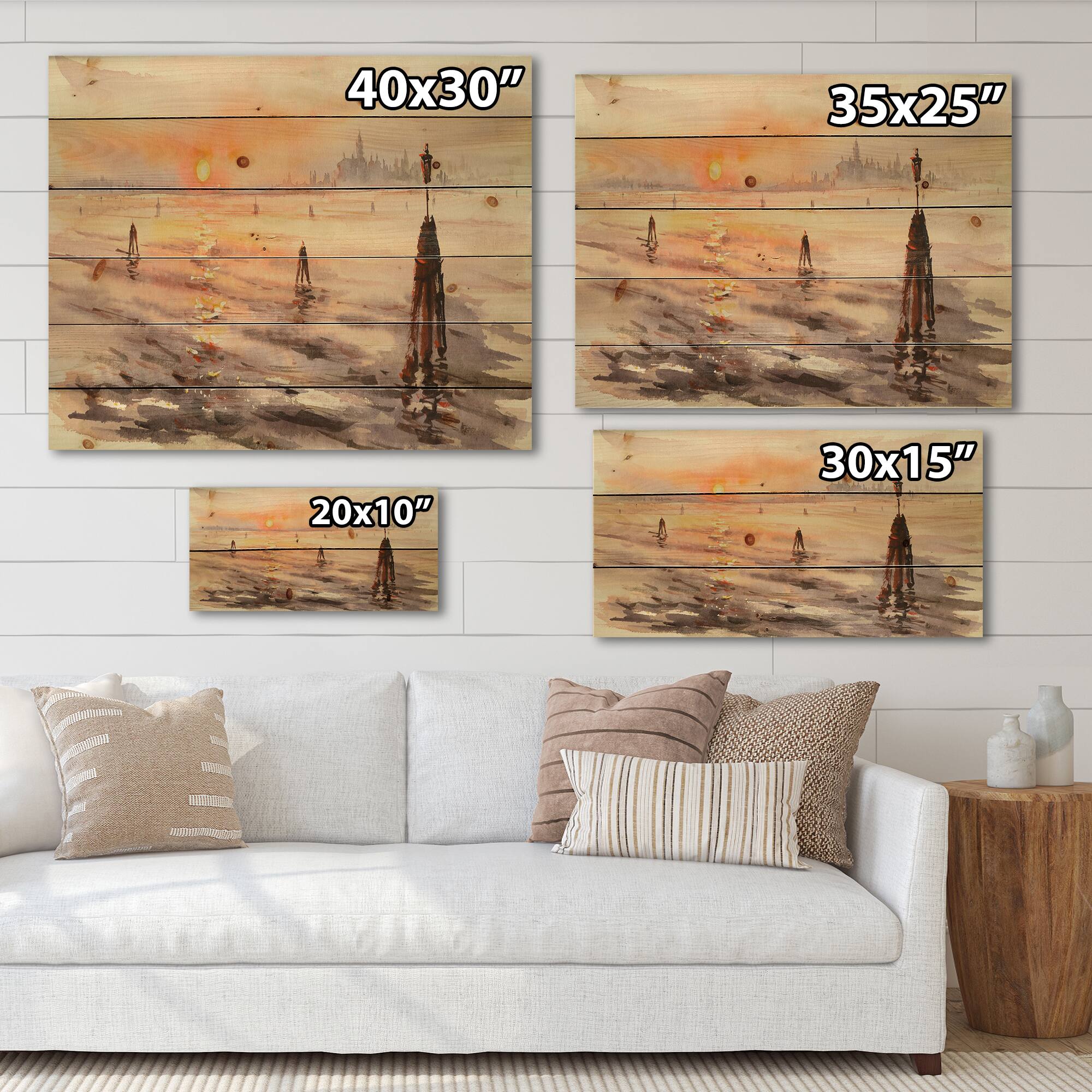 Designart - Panorama of Venice Laguna At Sunset