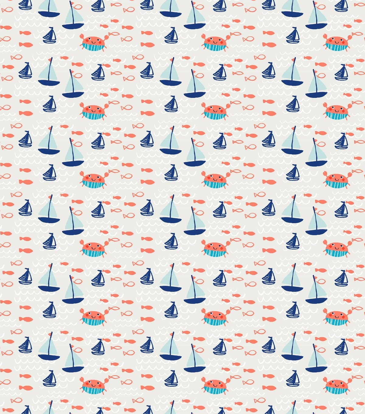 Springs Creative Products Love the Sea Crabby Fish Fabric