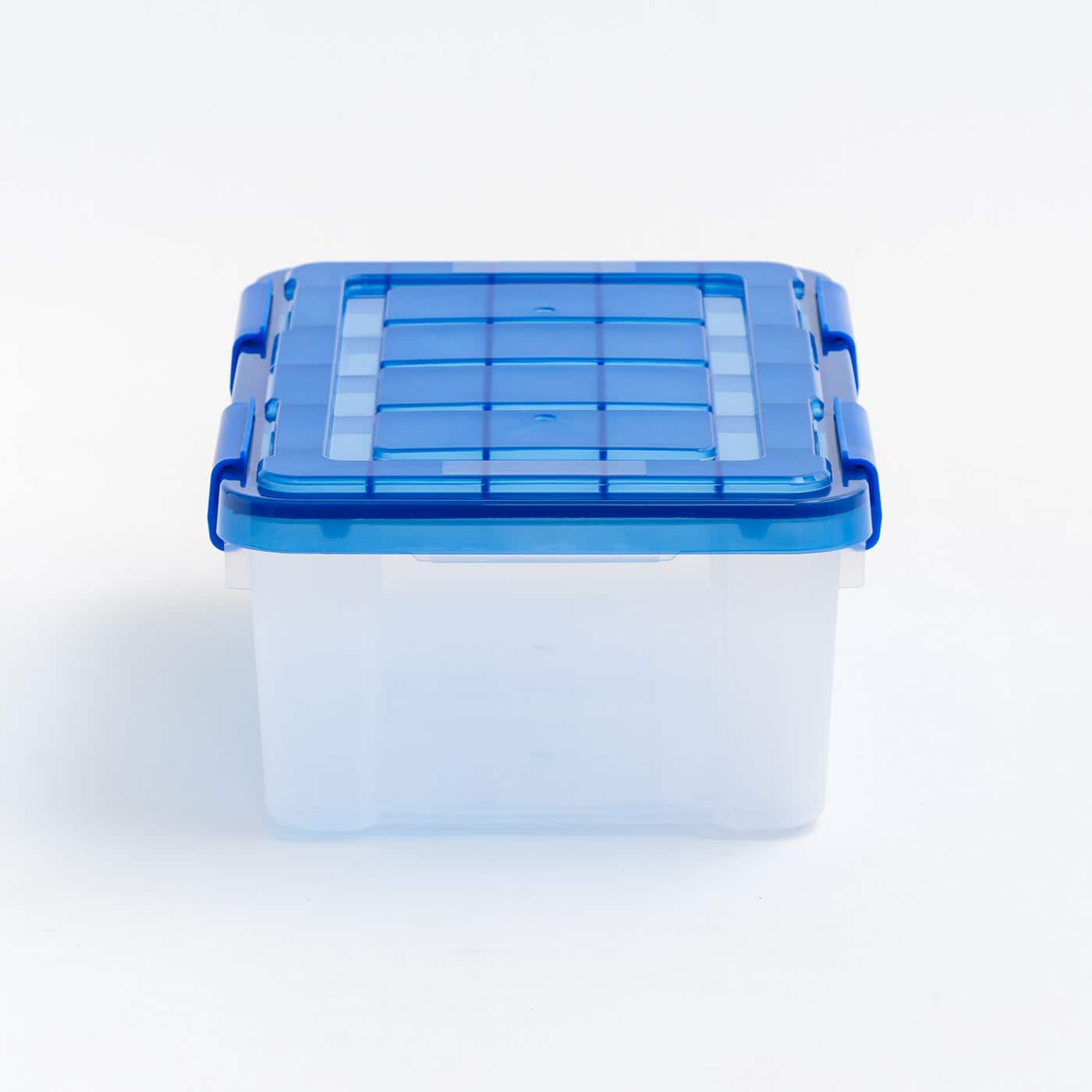 Iris® 4gal. Clear Plastic Storage Boxes With Blue Lid, 6 Pack