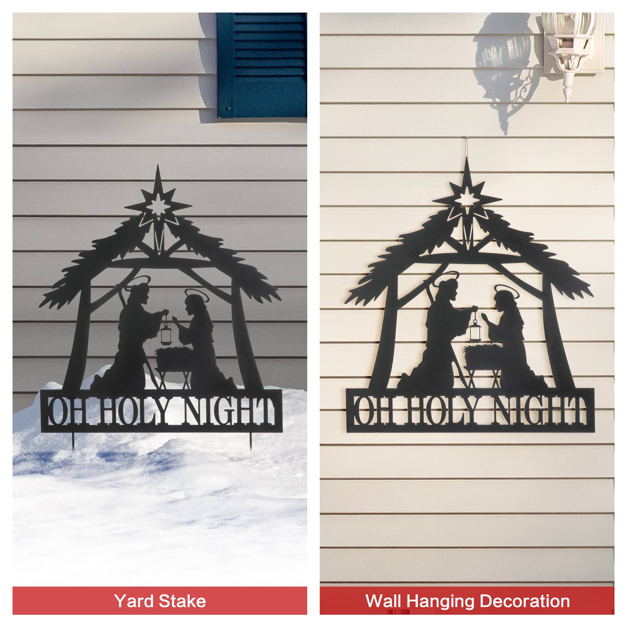 Glitzhome® 2.5ft. Metal Nativity Silhouette Yard Stake