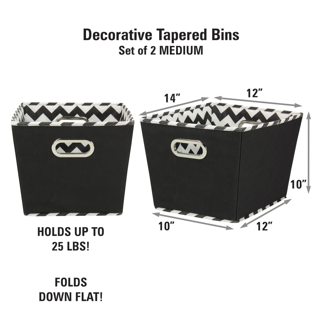 Household Essentials Chevron Fabric Tapered Storage Bins