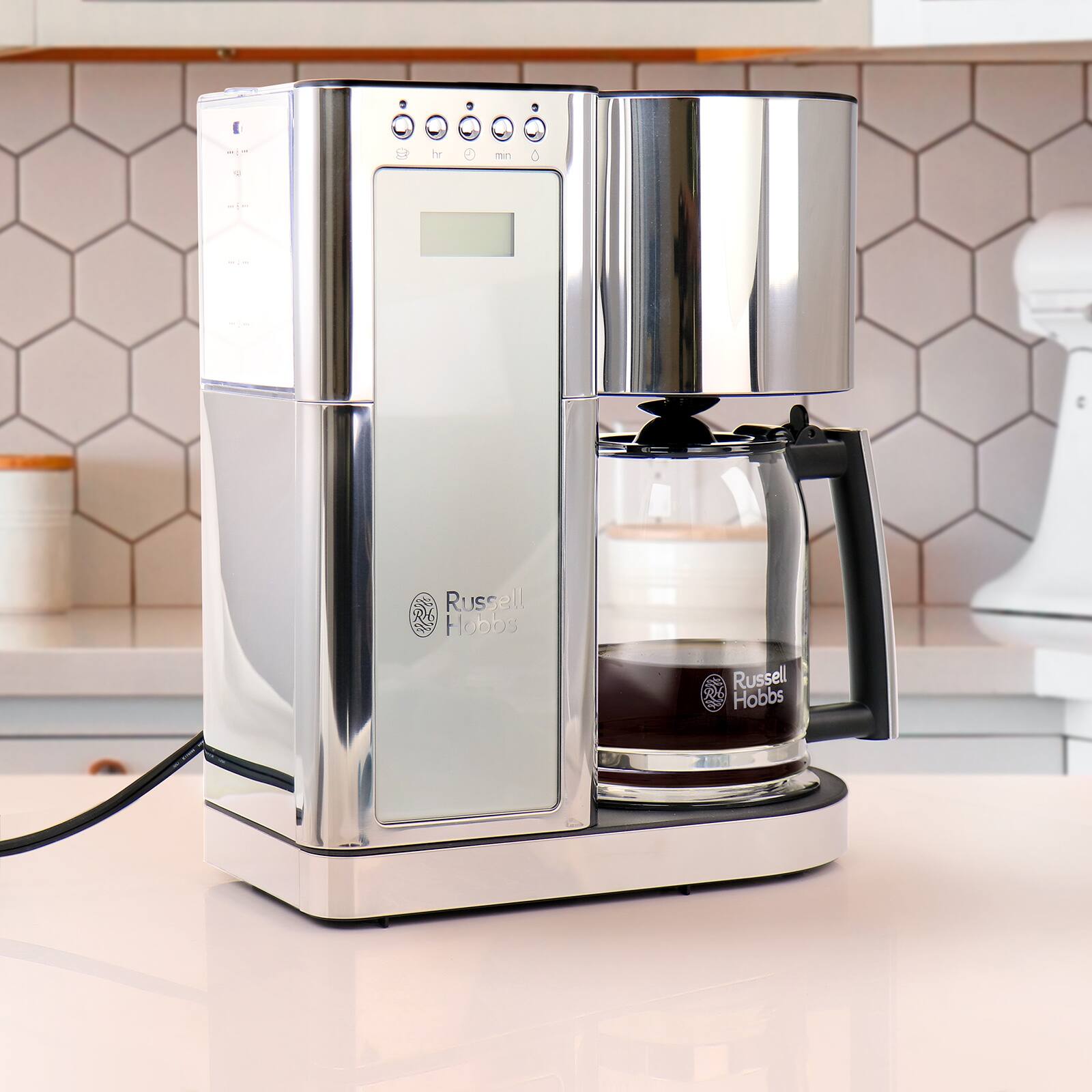 Russell Hobbs Silver Stainless Steel 8 Cup Glass Coffeemaker