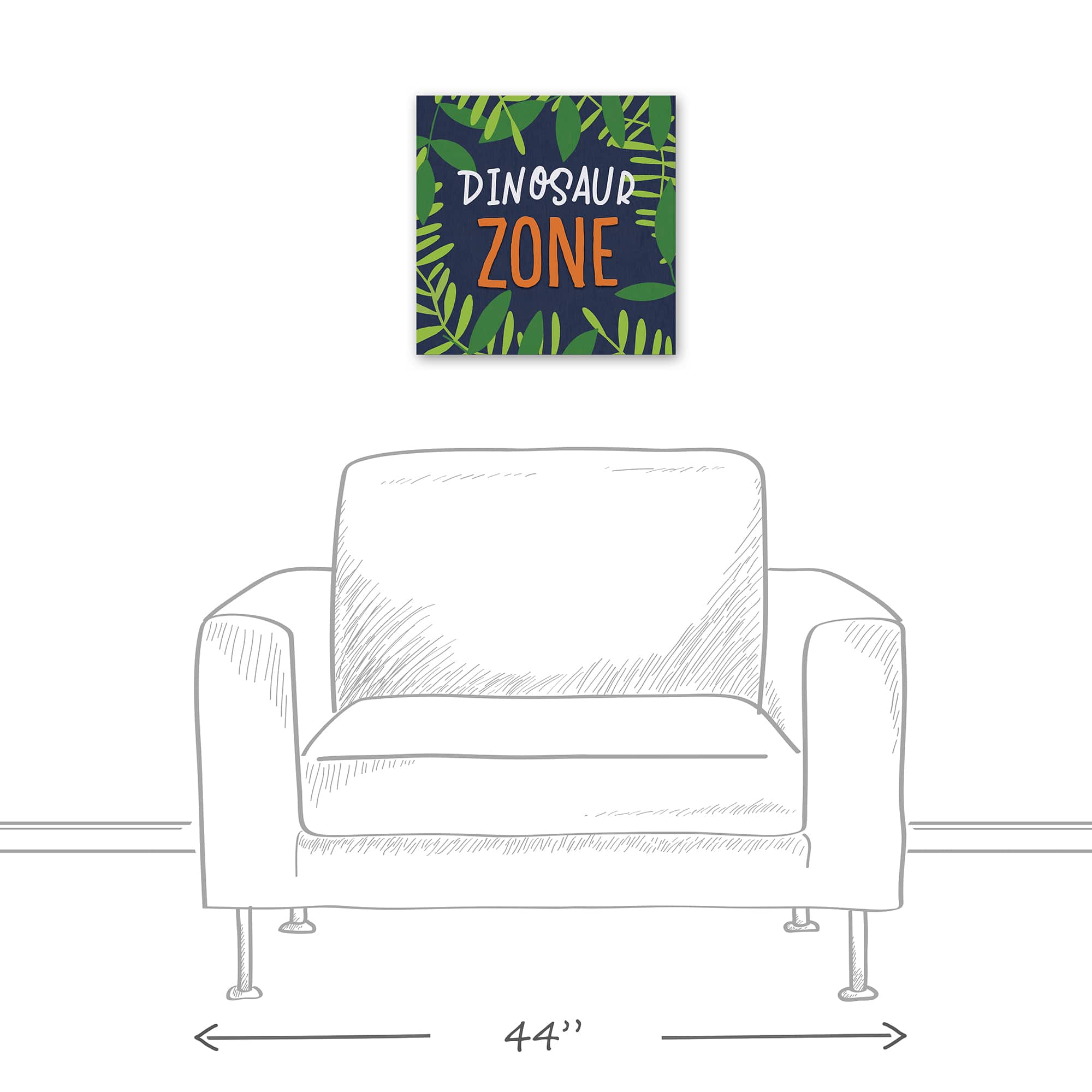 Dinosaur Zone 16" x 16" Canvas Wall Art