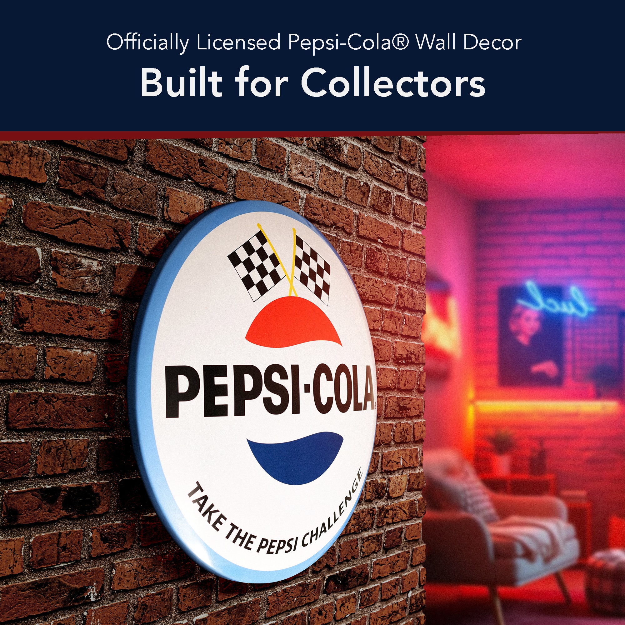American Art Decor 15" Pepsi Logo Dome Metal Wall Art Sign