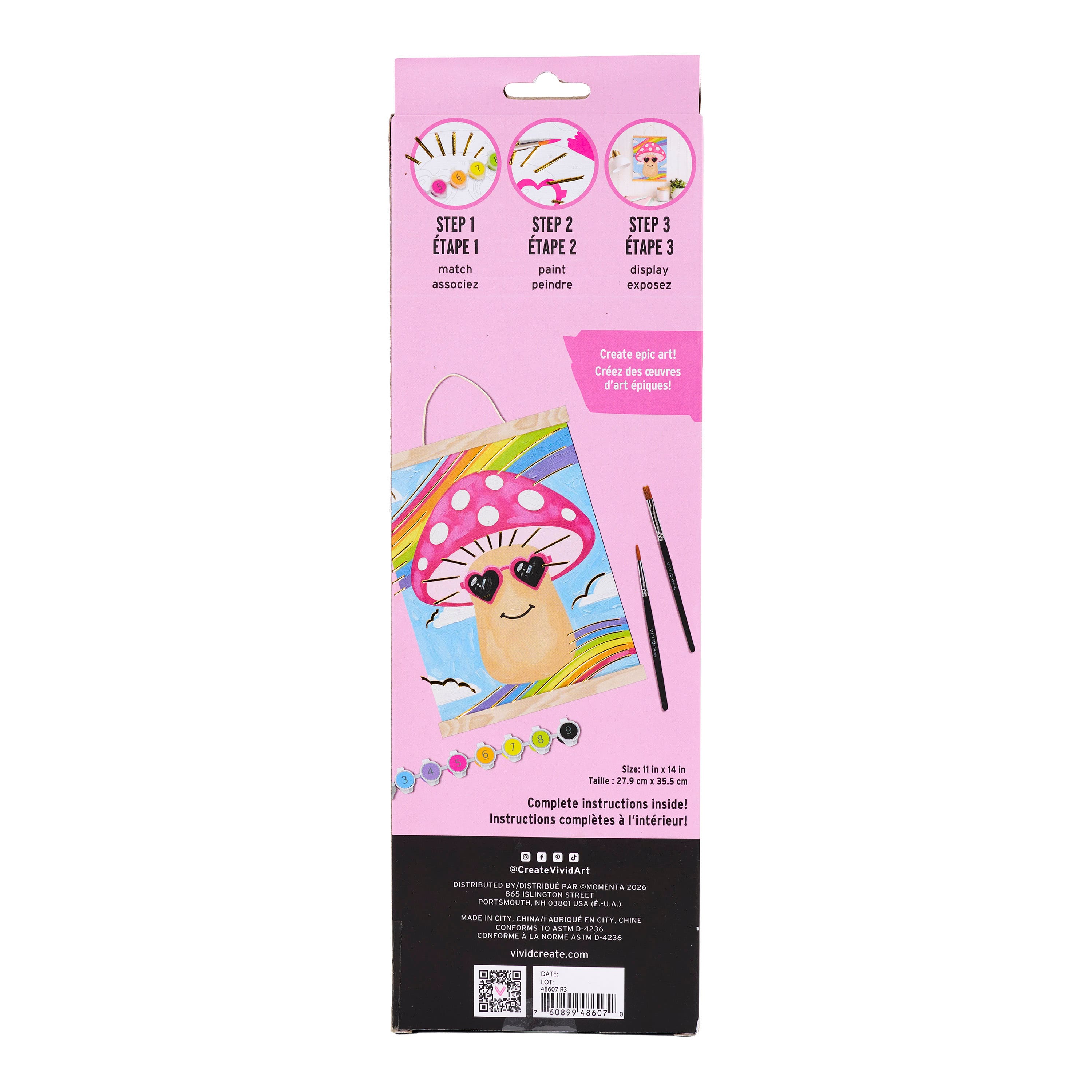 Vivid by Brea Reese® Happy Mushroom Canvas Acrylic Paint-by-Number Kit