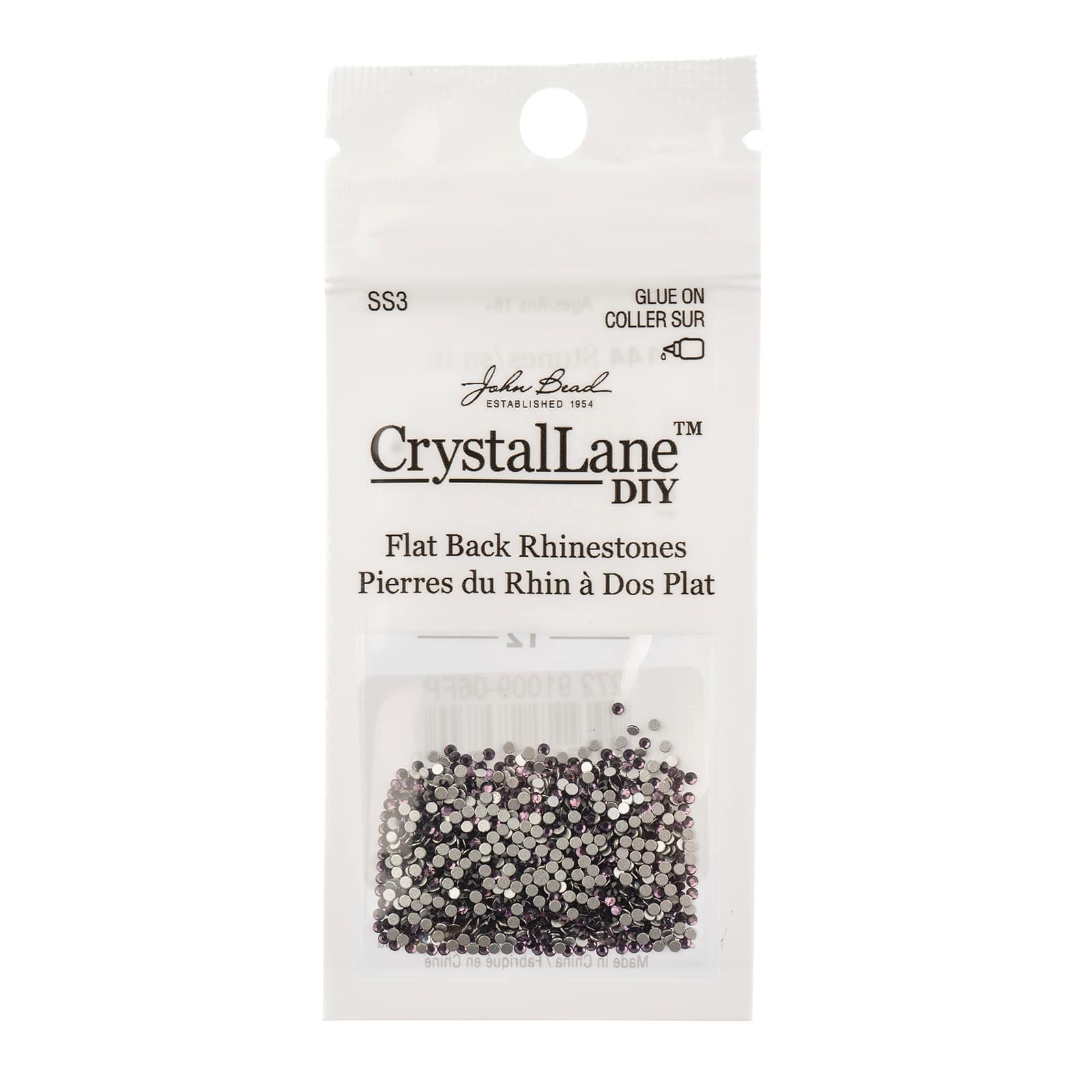 Crystal Lane DIY SS3 Round Glass Flatback Rhinestones, 1,440ct