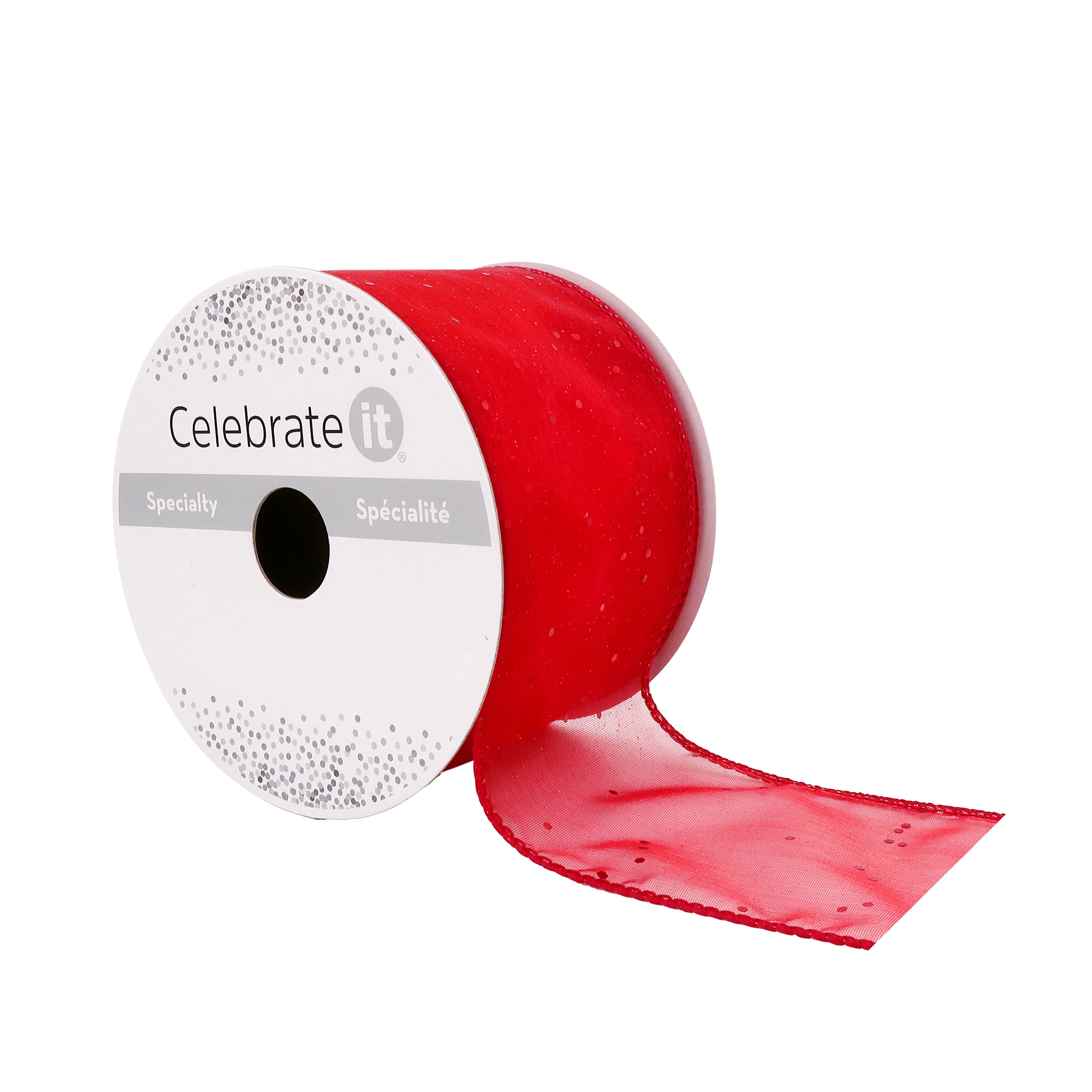 12 Pack: 2.5"x 10yd. Glitter Shimmer Wired Ribbon by Celebrate It® Specialty