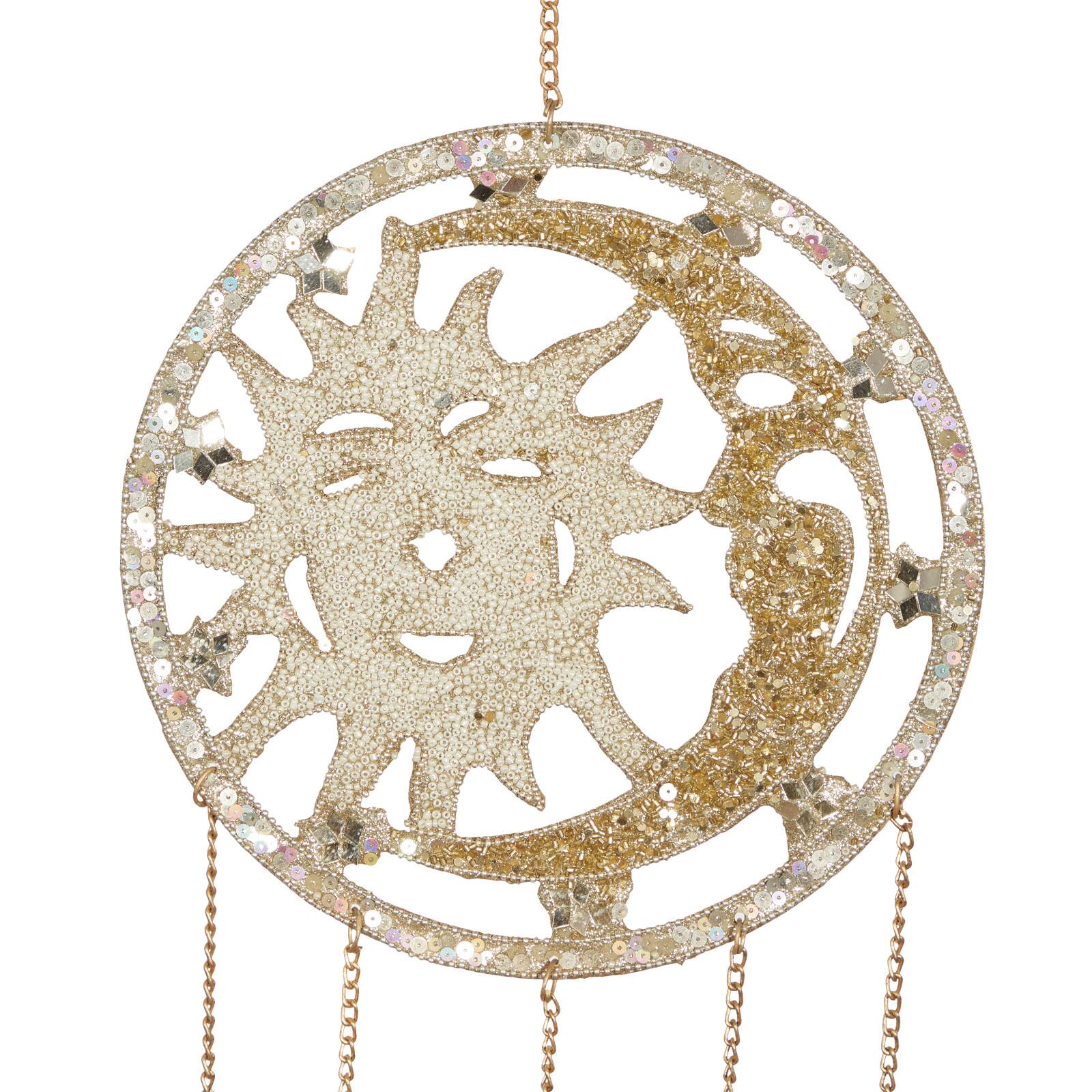 Silver Sun & Moon Metal Eclectic Windchime