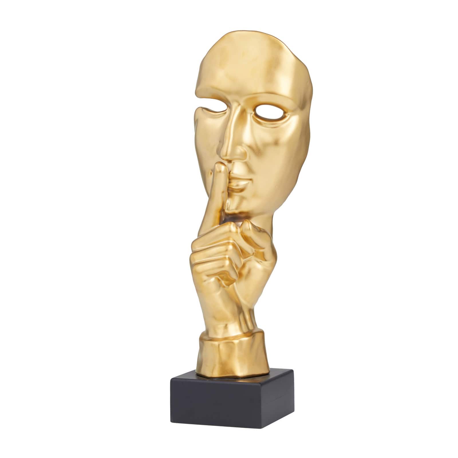 Gold Porcelain Glam Sculpture, 17" x 6" x 5"