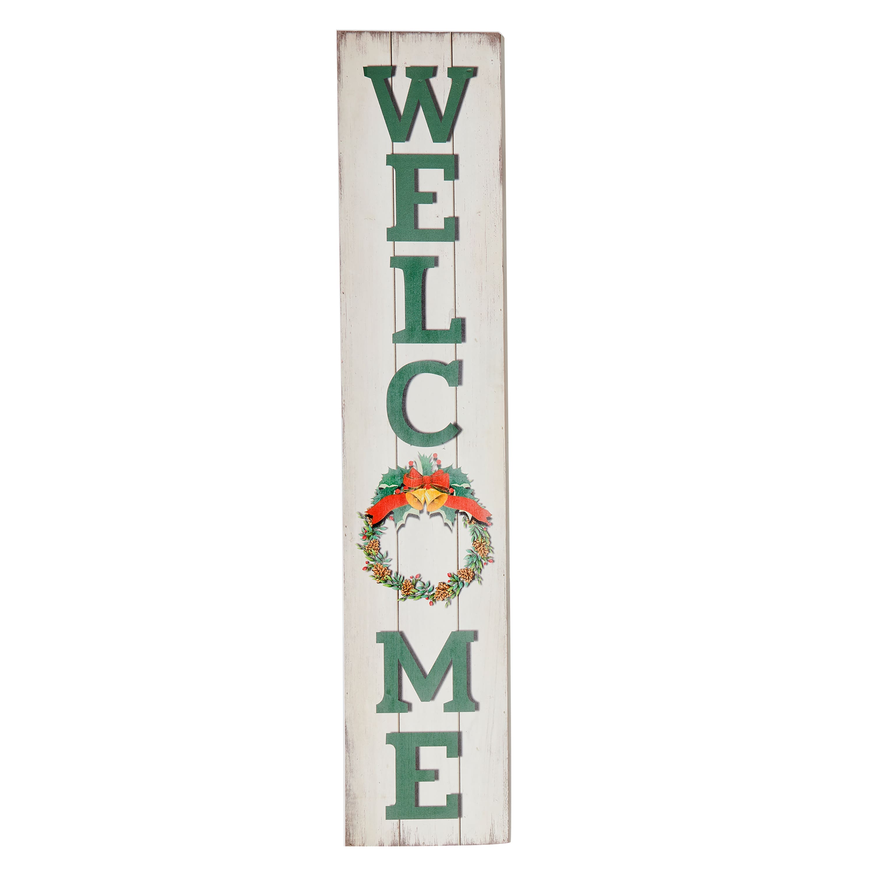 40" Holiday Welcome Standing or Hanging Wood Sign