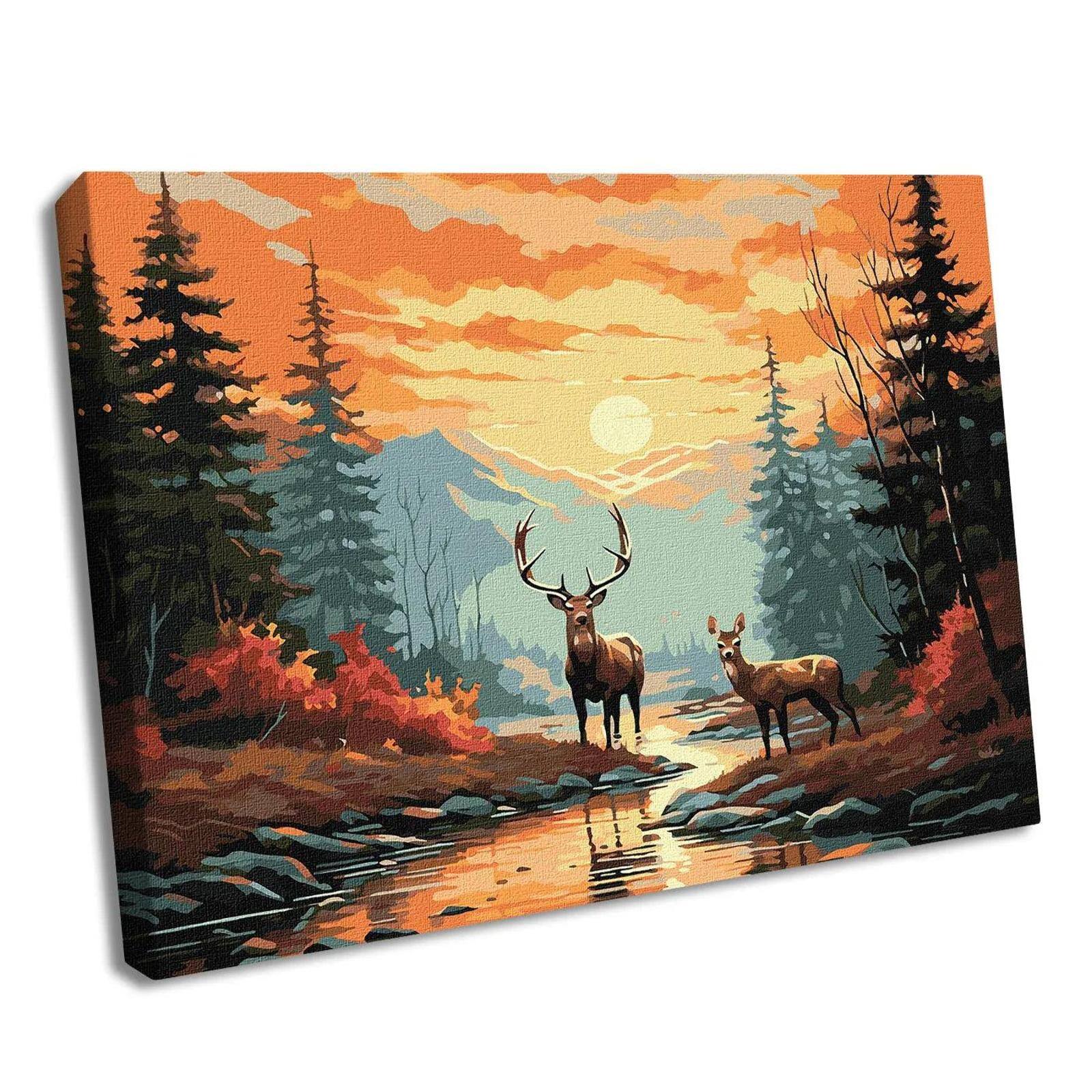 Ideyka Refined Deers Painting by Numbers Kit