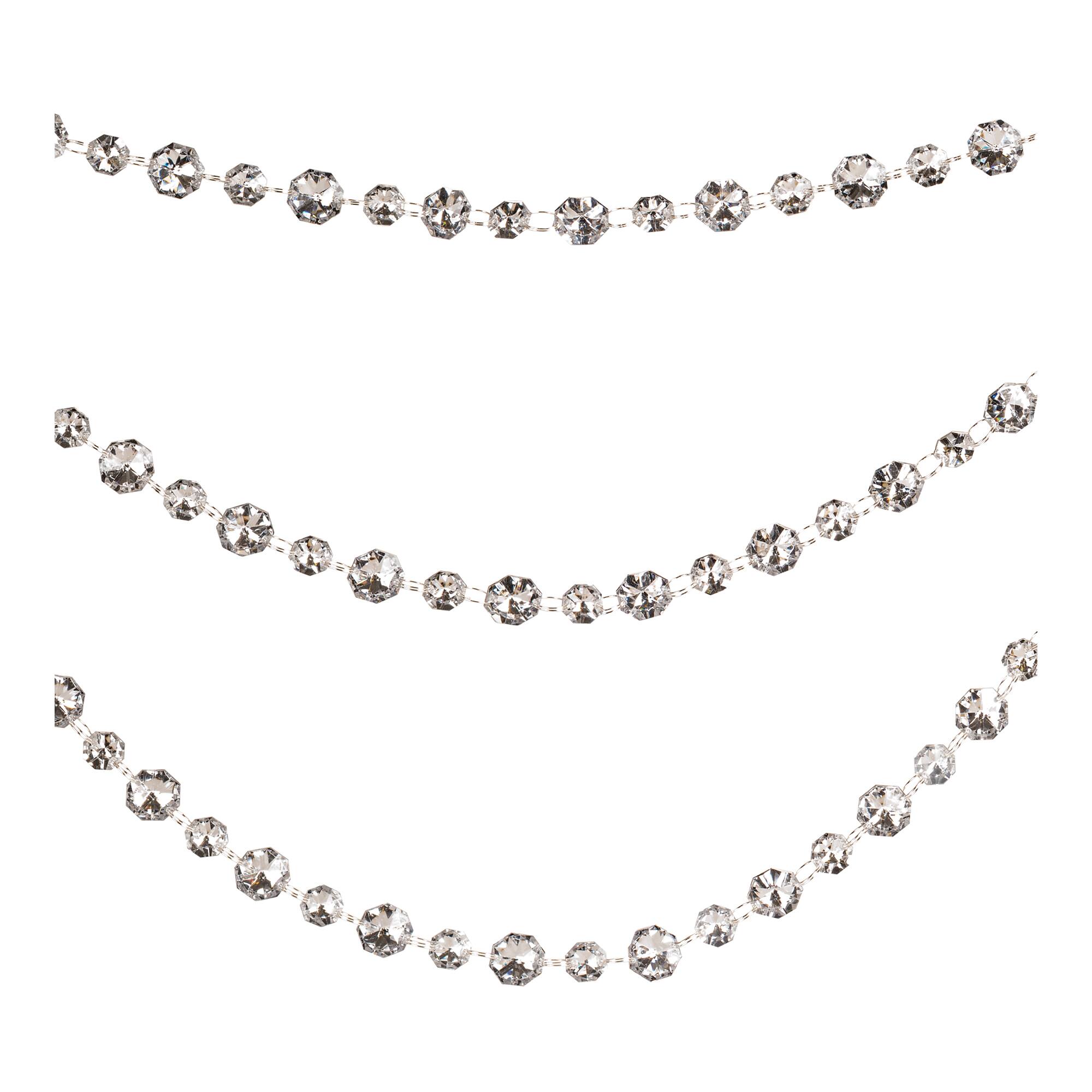 Melrose 20.5" Silver Triple Strand Bead Garlands, 2ct.