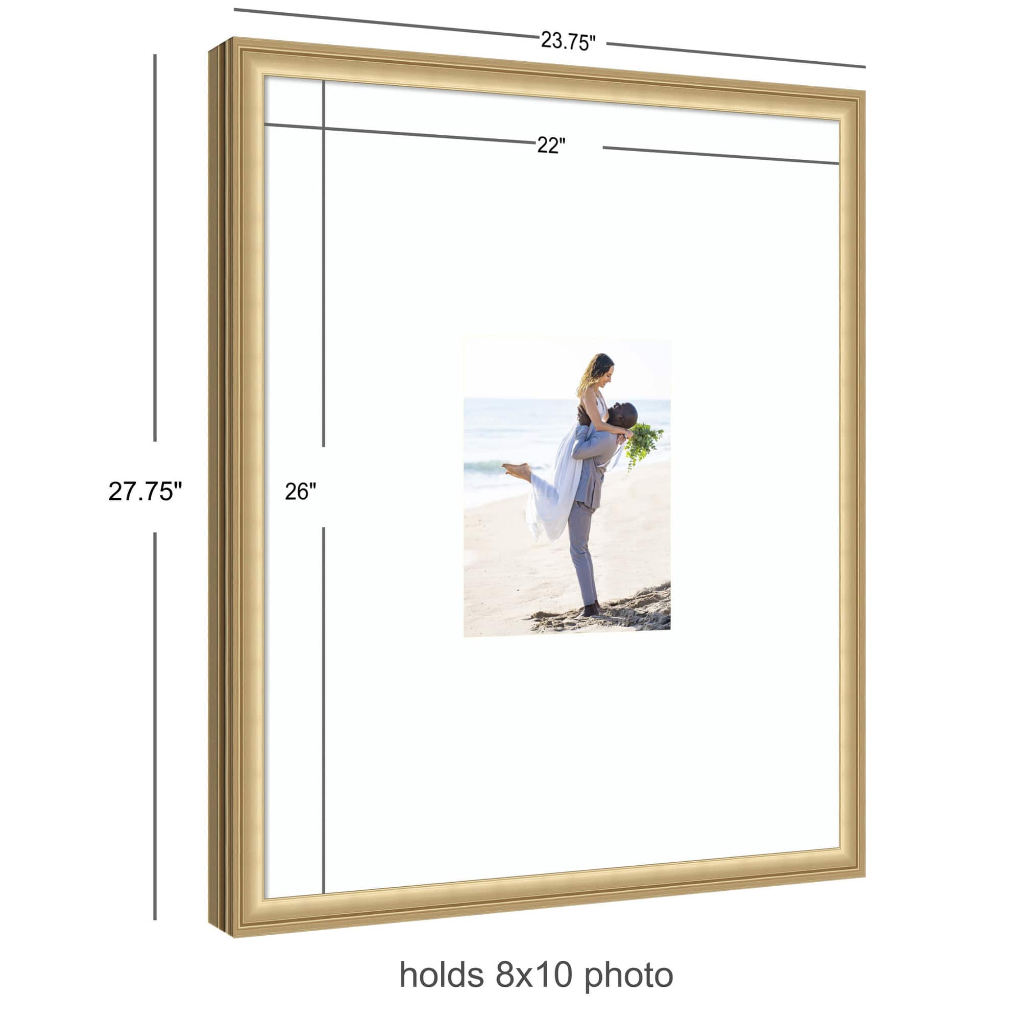 Kate and Laurel Florence Gold Photo Frame with Mat