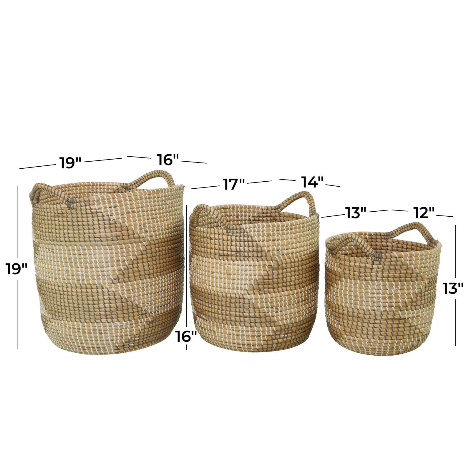 Brown Seagrass Bohemian Storage Baskets, 3ct.