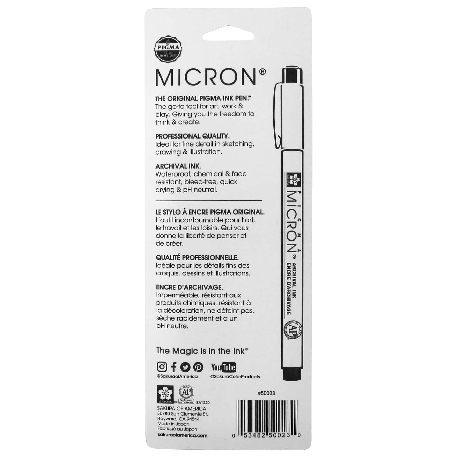 Pigma® Micron® 0.5mm Black Fine Line Pens, 3ct.