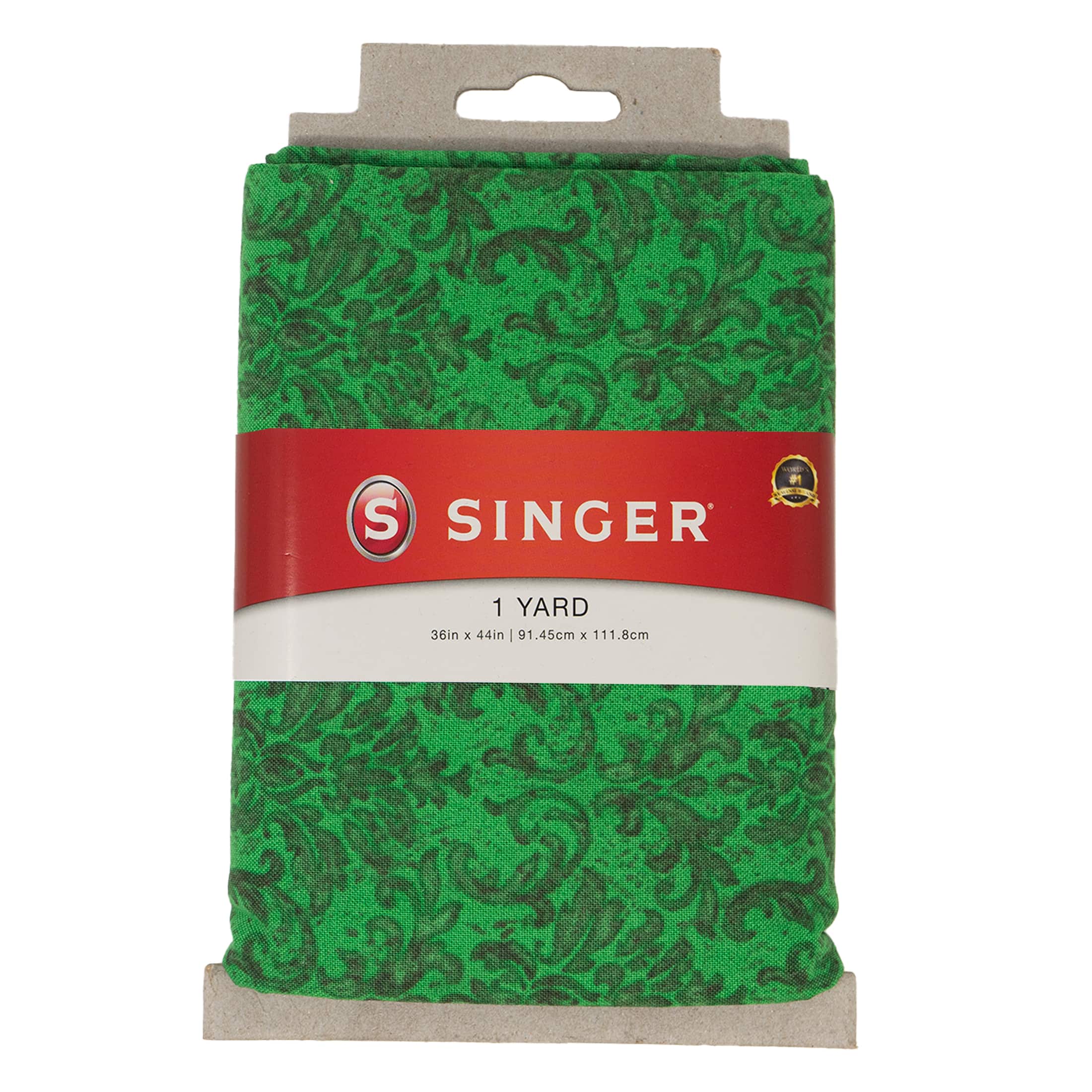 SINGER Green Damask Cotton Fabric