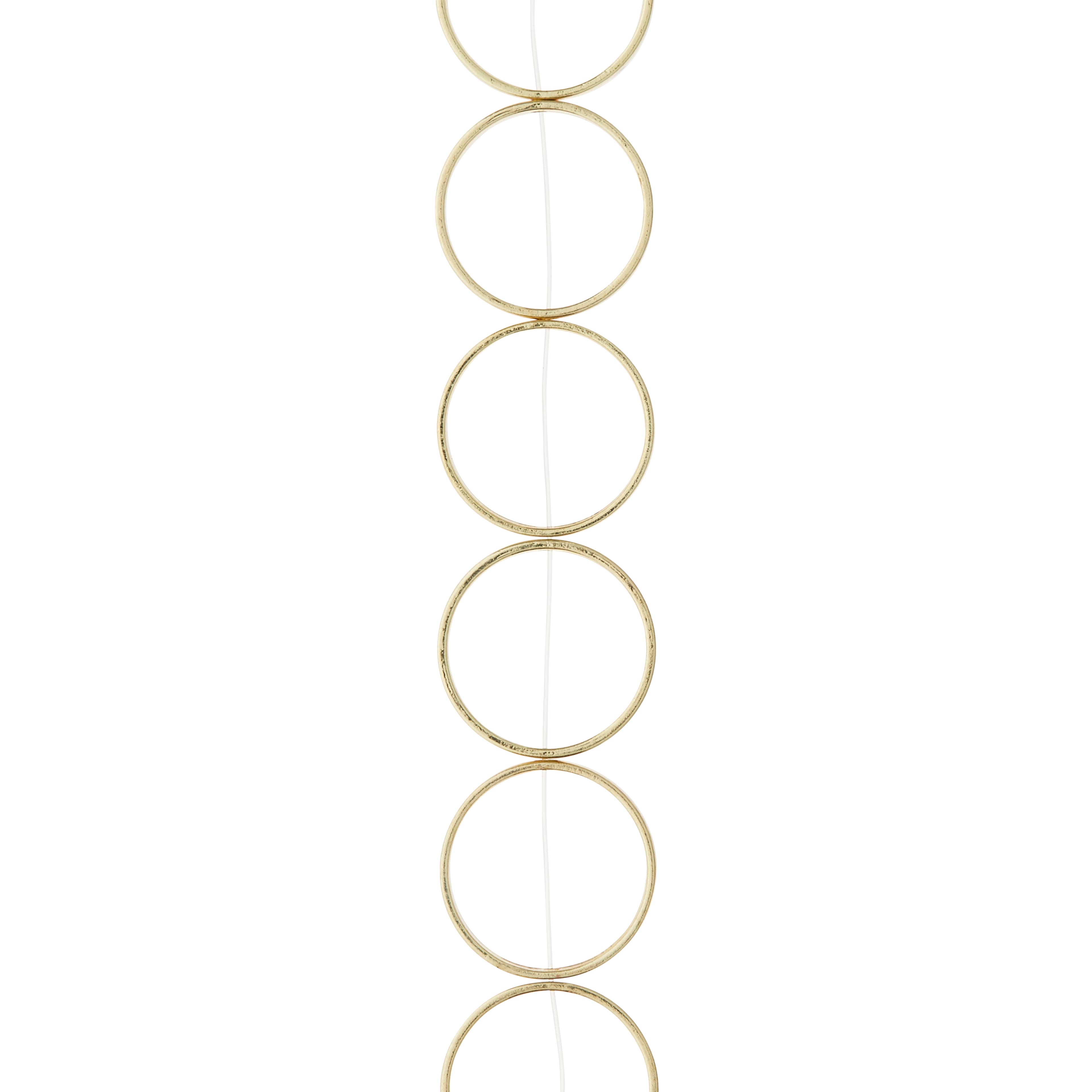 12 Pack: Gold Large Metal Loop Beads, 22mm by Bead Landing™