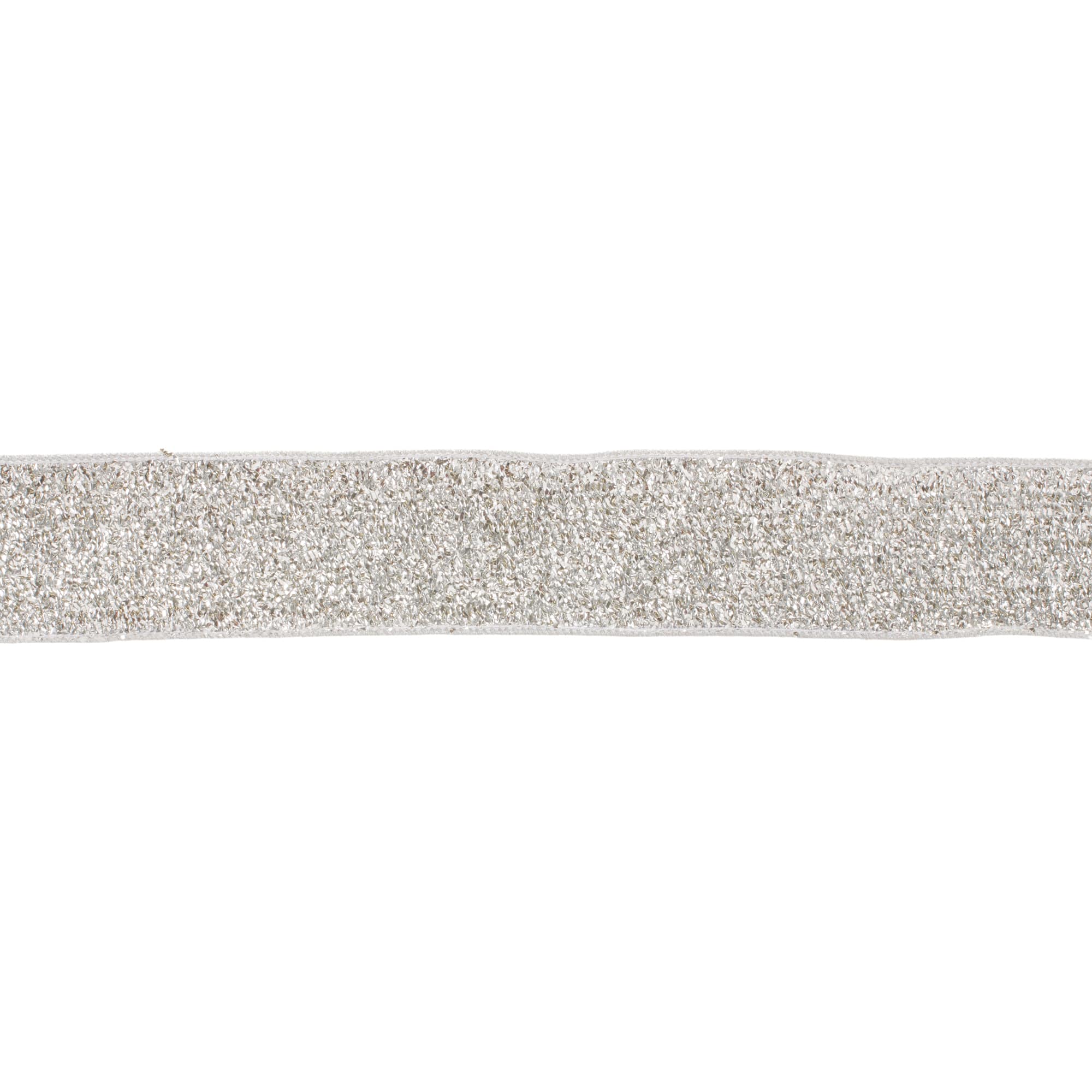 Melrose 2.5" x 10yd. Silver Glitter Wired Ribbon