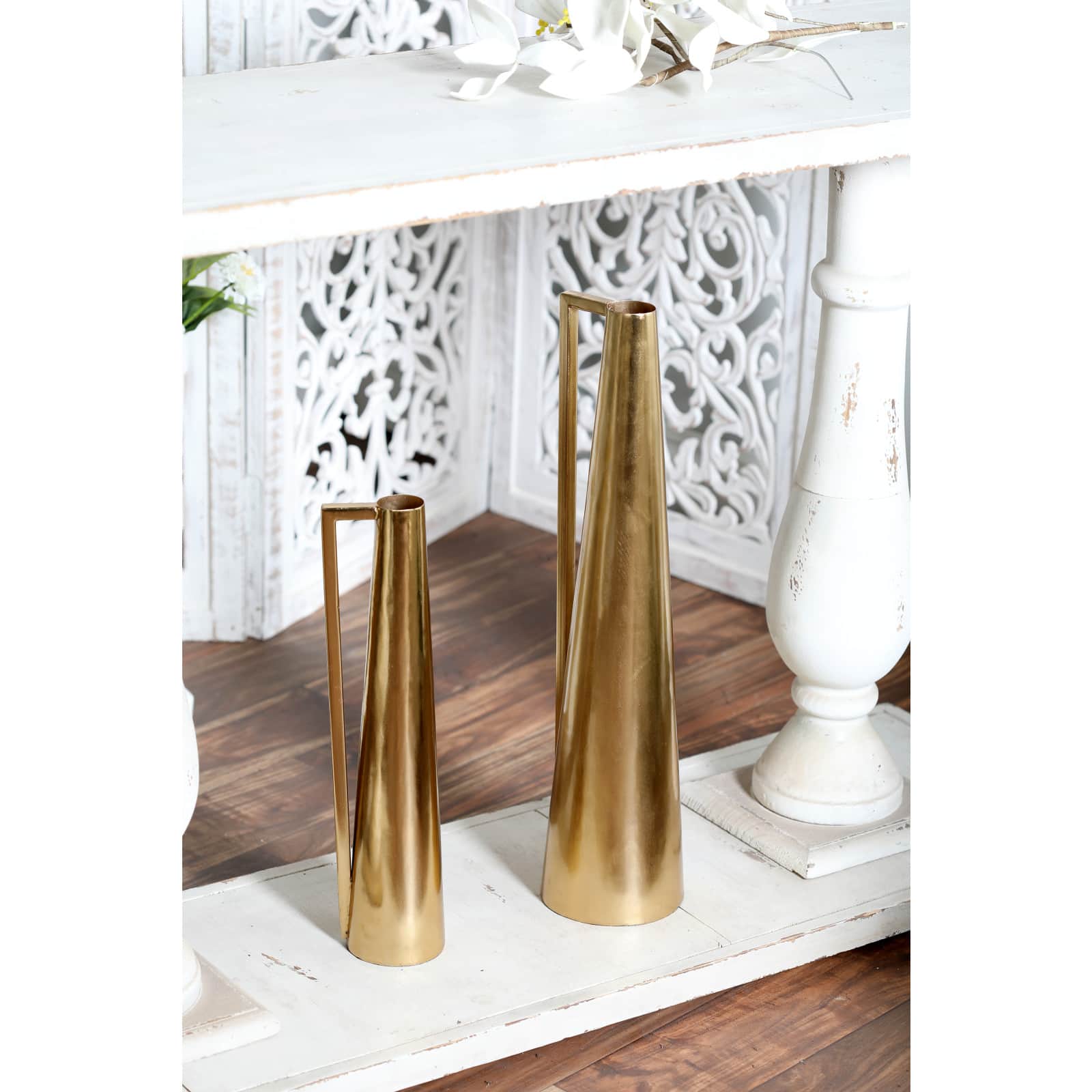 Gold Metal Glam Vase Set