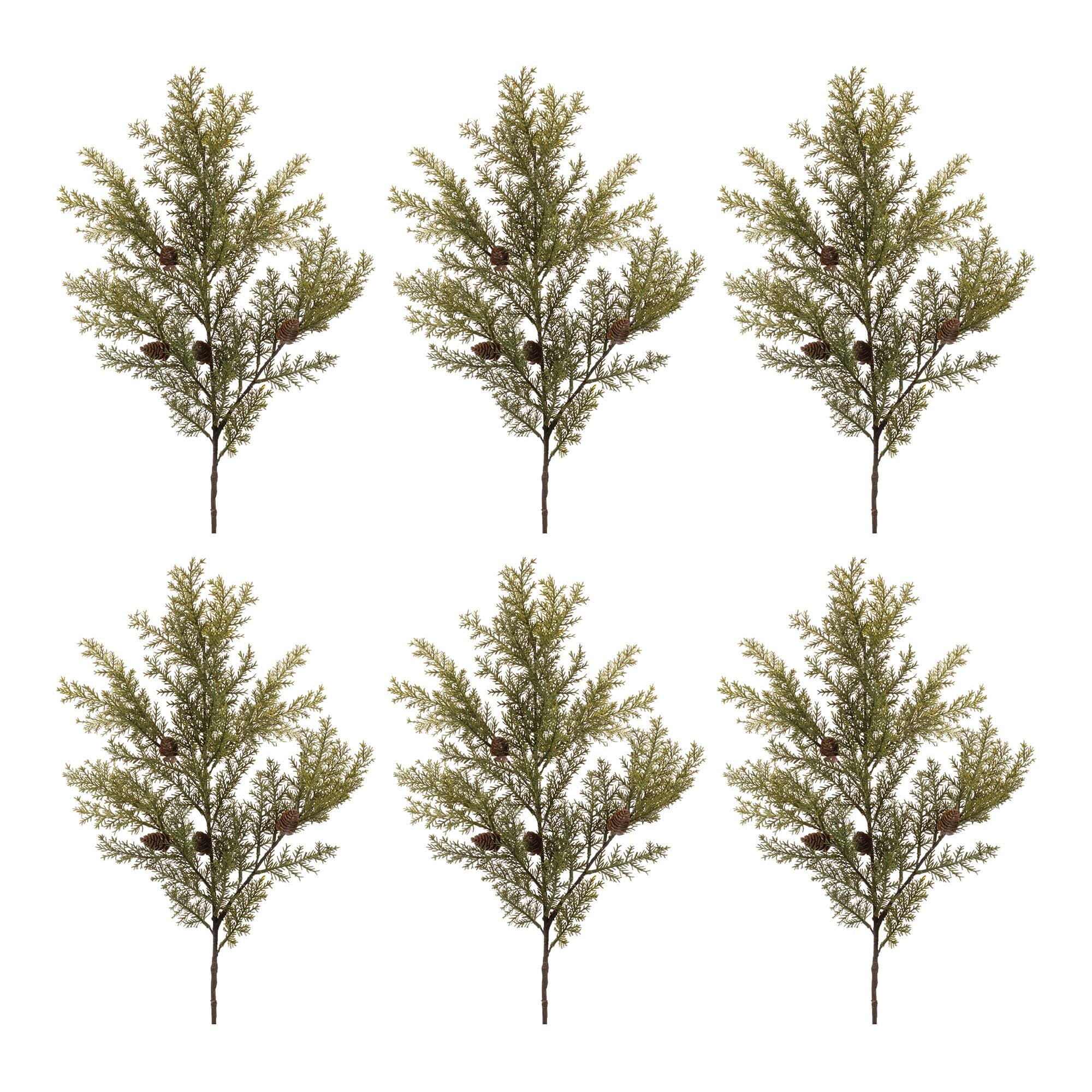 33" Cedar Sprays with Pinecones 6ct.