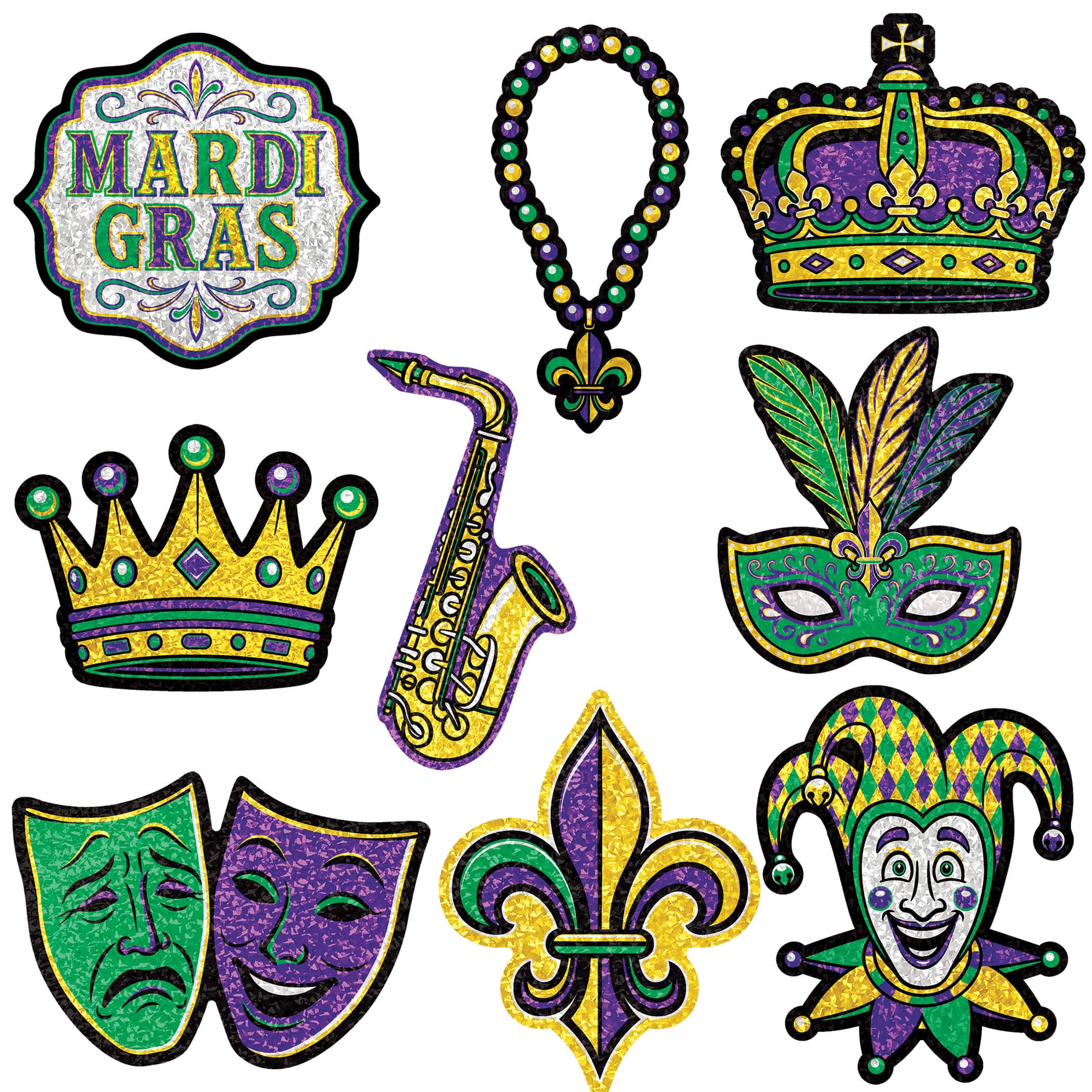 Beistle Mini Mardi Gras Cutouts, 2 packs of 9 | MichaelsÂ®