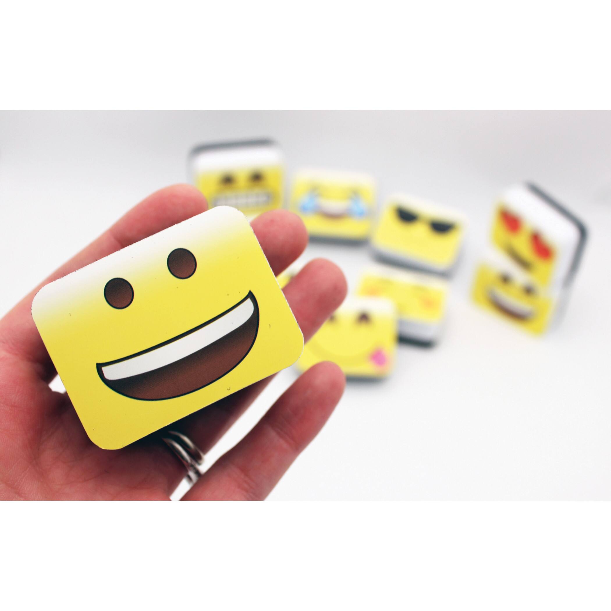Ashley Productions Non-Magnetic Mini Emotions Icons Whiteboard Erasers, 3 Packs of 10