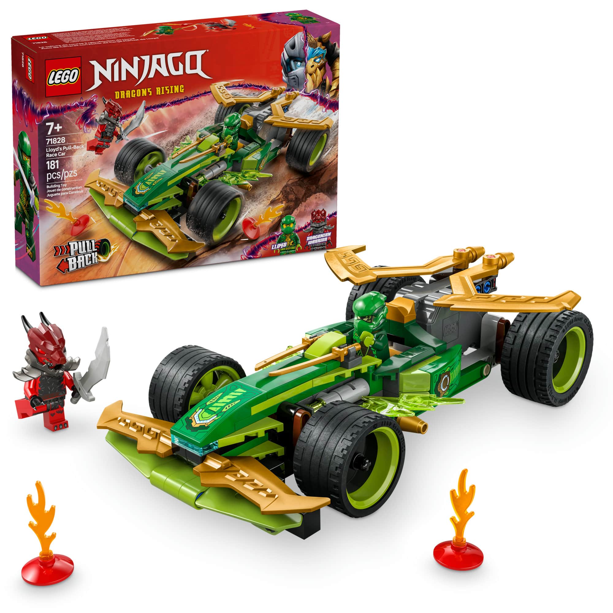 LEGO® NINJAGO® Lloyd’s Pull-Back Race Car Pretend Play Toy Set 71828