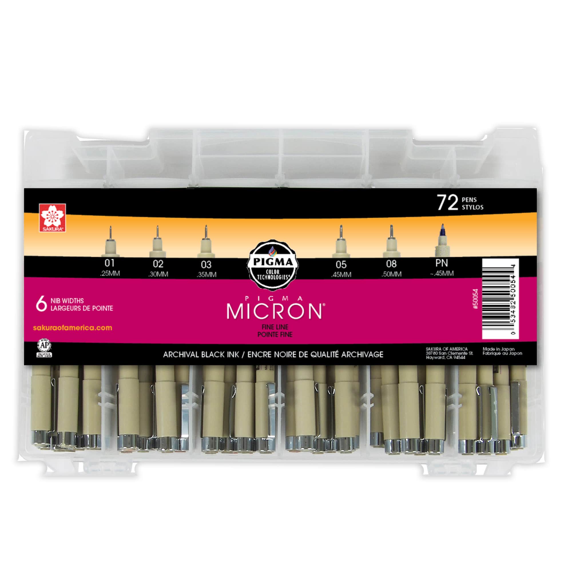 Pigma® Micron® 72 Piece Black Fine Line Pen Set
