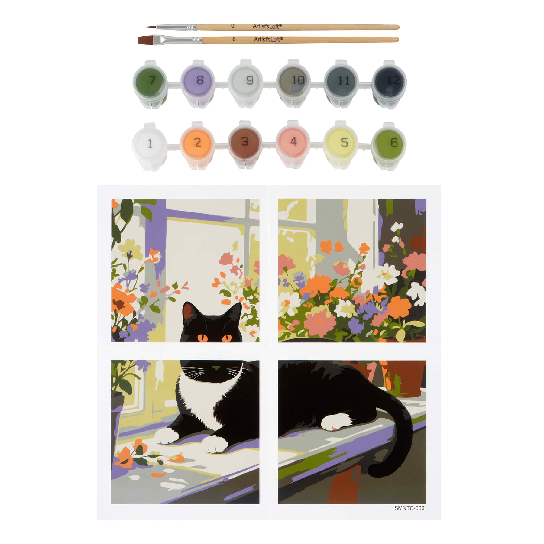 Tuxedo Cat Paint-by-Number Gallery Mini Kit by Artist's Loft®