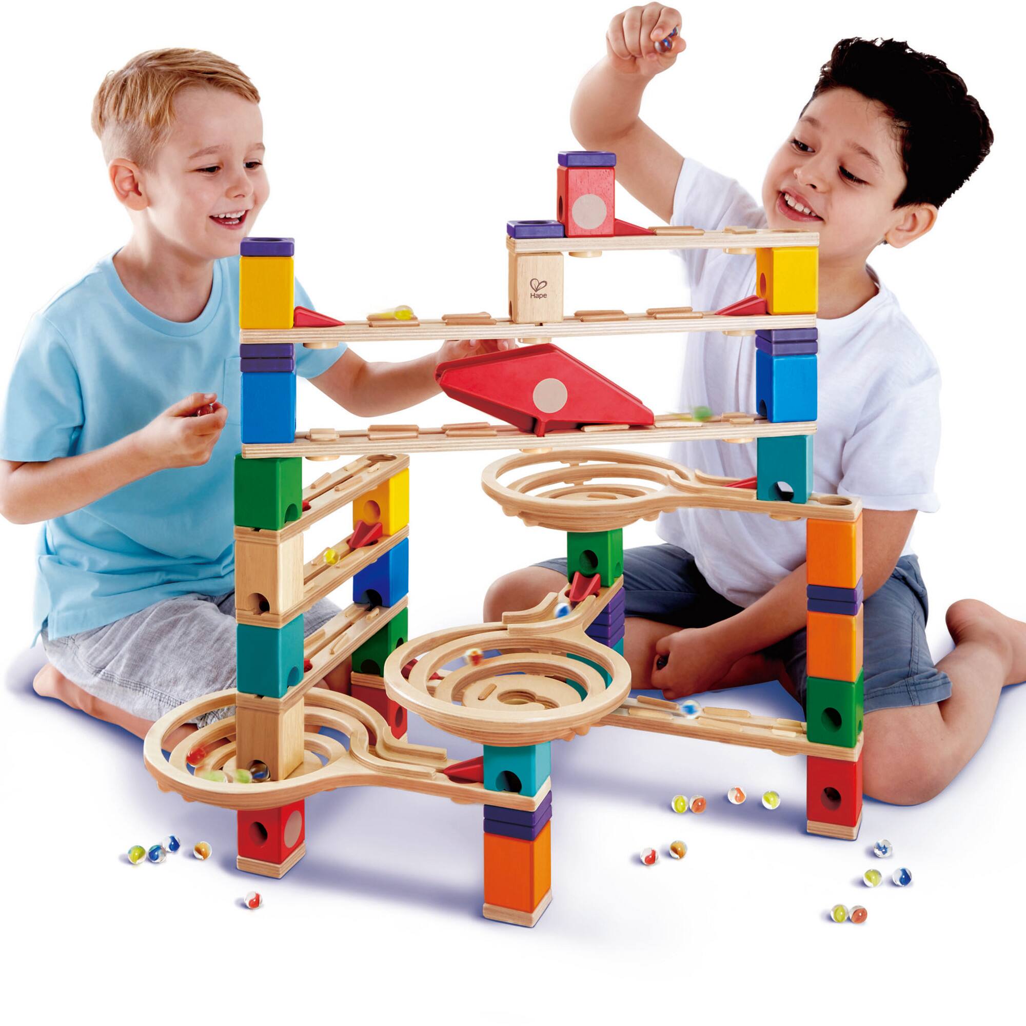 Hape Quadrilla Wooden Marble Run Construction Vertigo Set
