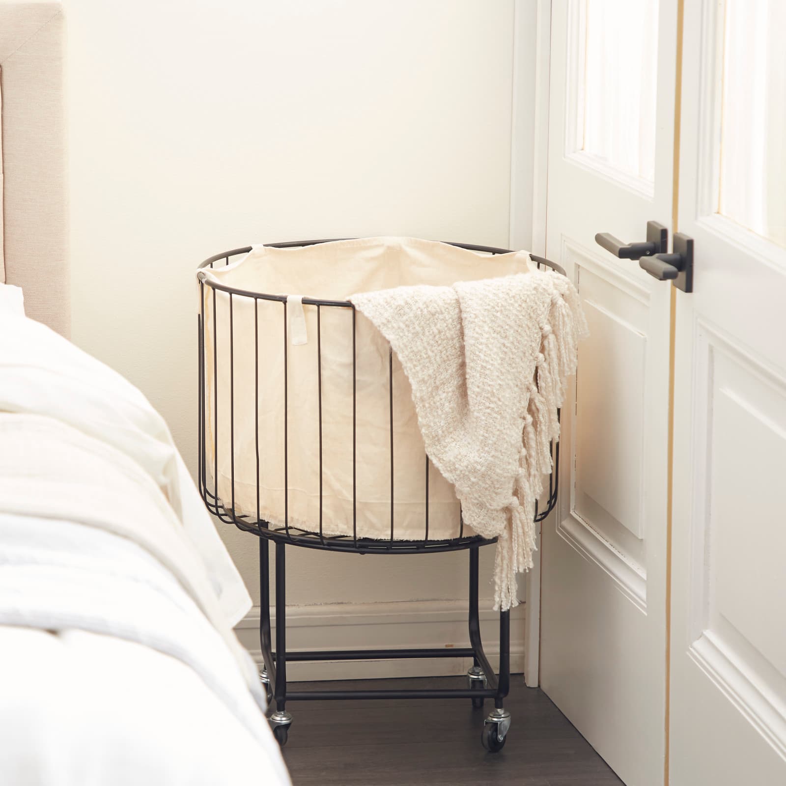 Black Contemporary Metal Storage Cart, 26" x 19"