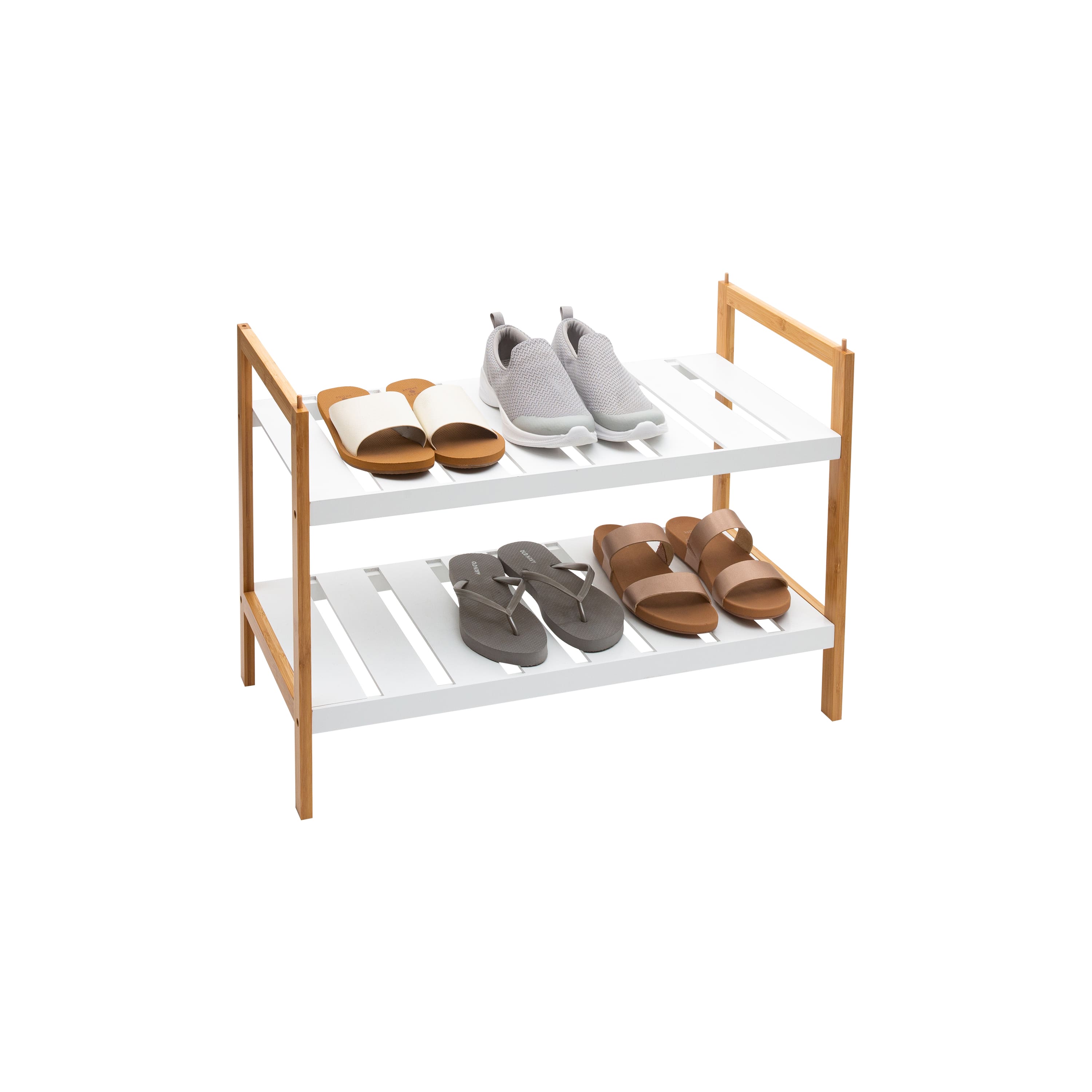 Organize It All Sonora Bamboo 2-Tier Stackable Shoe Racks, 2ct.