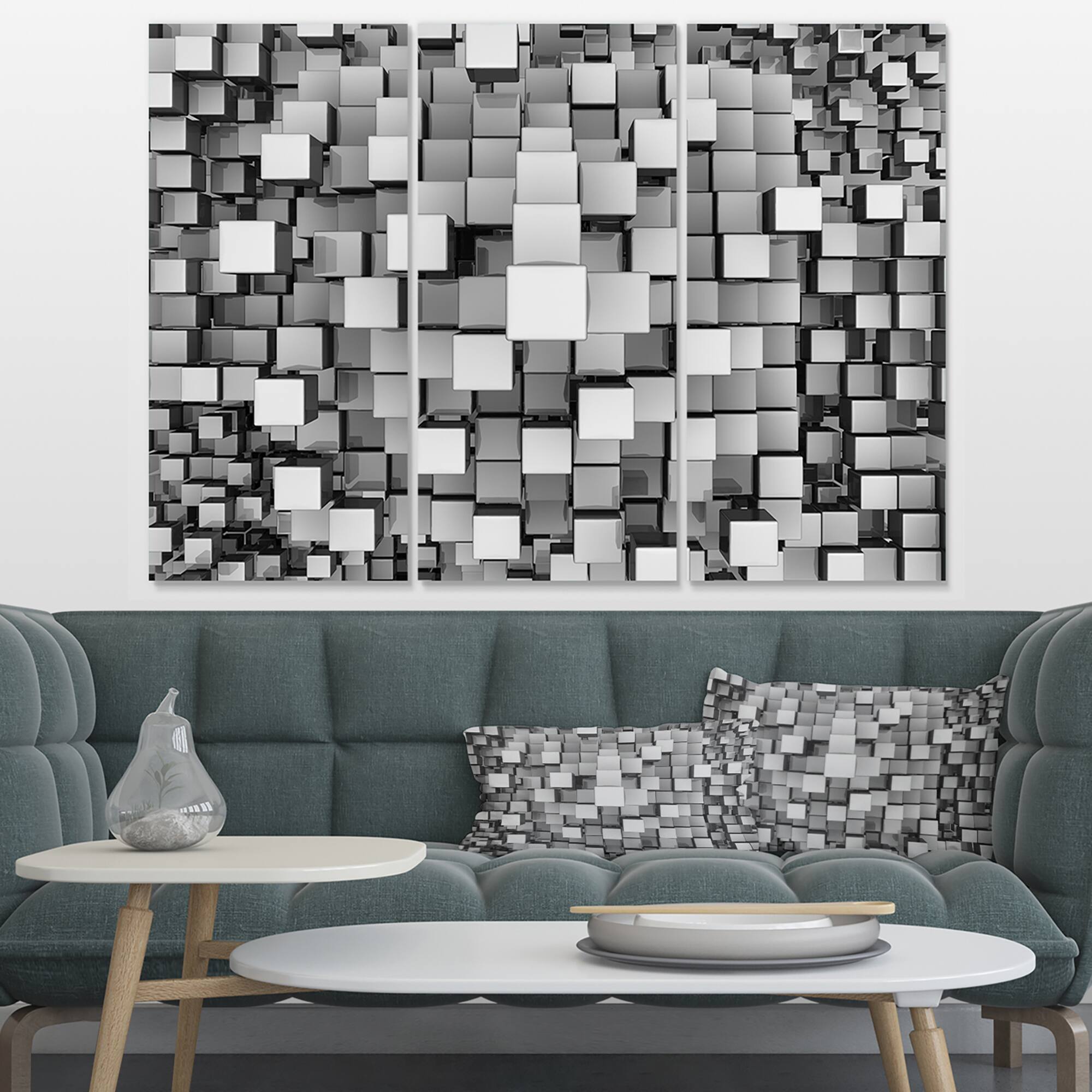 Designart - Black and Grey Cubes