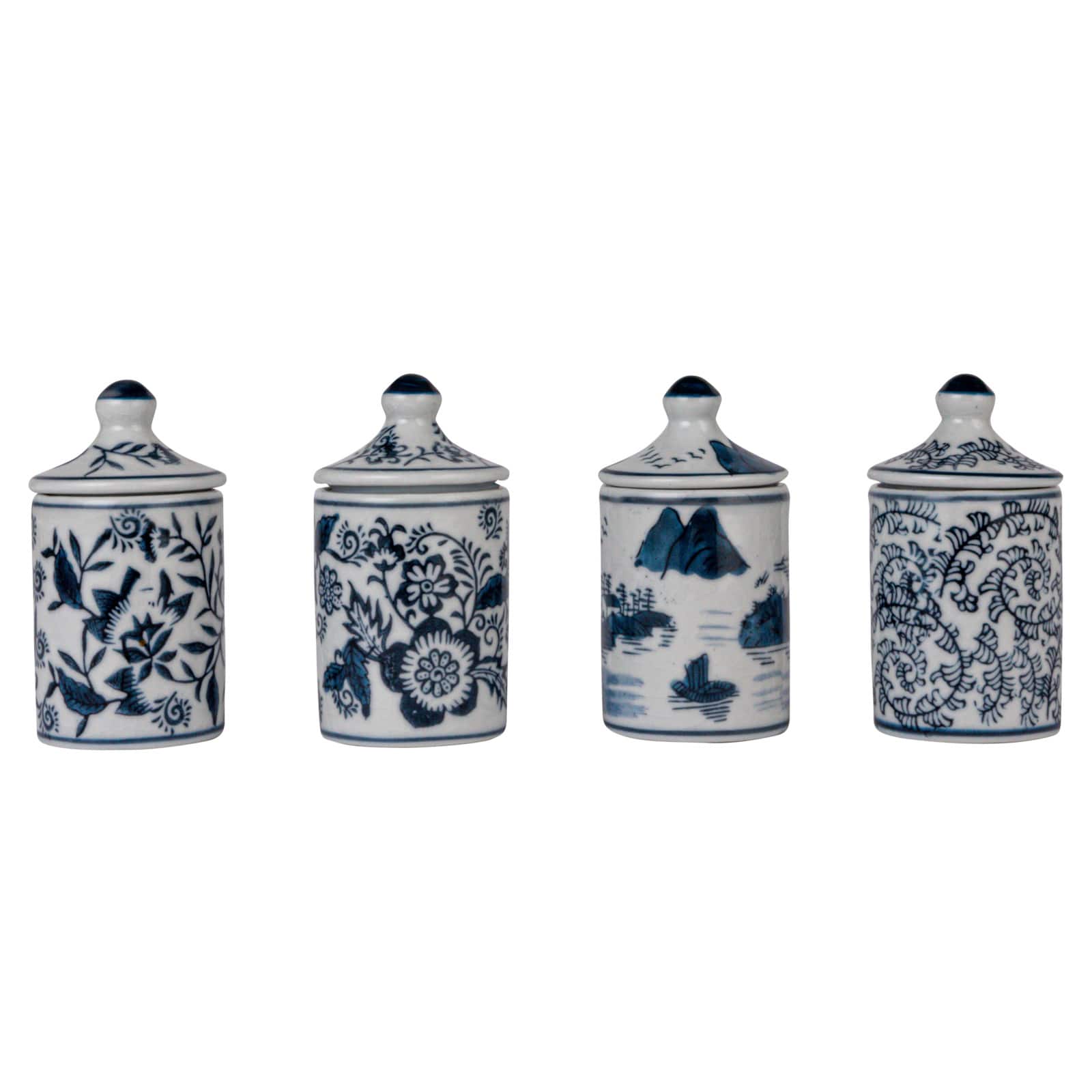 Hello Honey® 4.5" Blue Blossom Enchantment Stoneware Jar Set