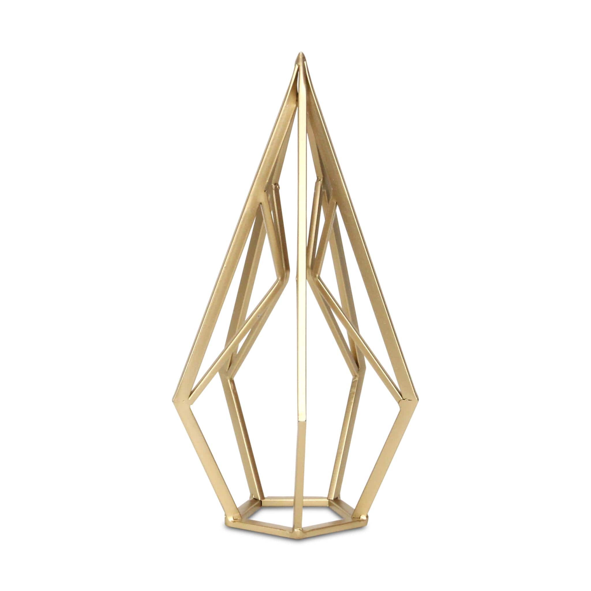 HomeRoots Gold Open Geometric Metal Tabletop Sculpture